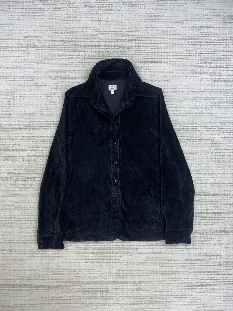 Armani × Giorgio Armani × Vintage Vtg Giorgio Armani Italy Jeans Half Button Velvet Button Ups Size US S / EU 44-46 / 1 - 6 Thumbnail