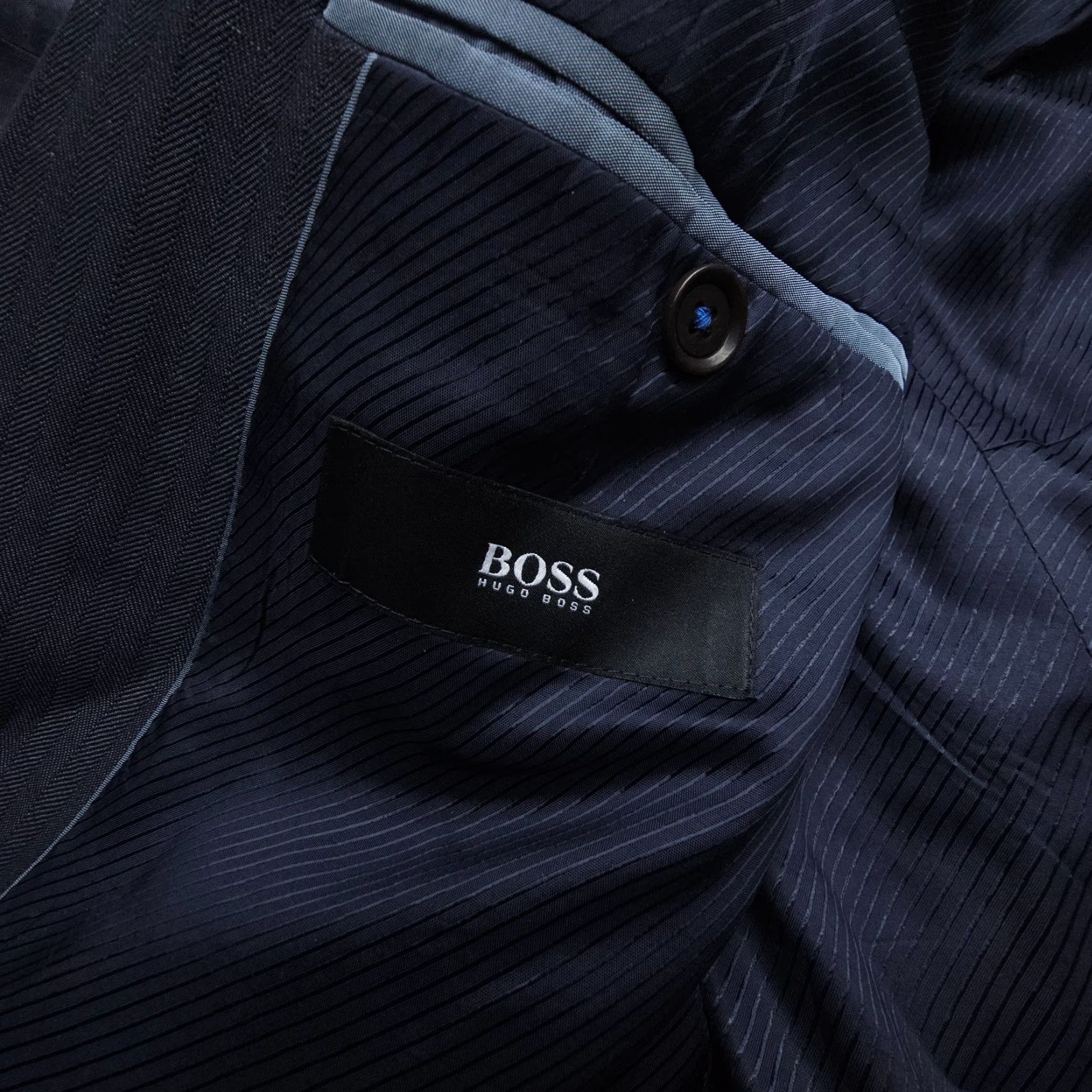 Hugo Boss Hugo Boss The Smith Blazer Mens 36 Gray Blue Accents Elbow Patches Linen Wool Size 36R - 5 Thumbnail