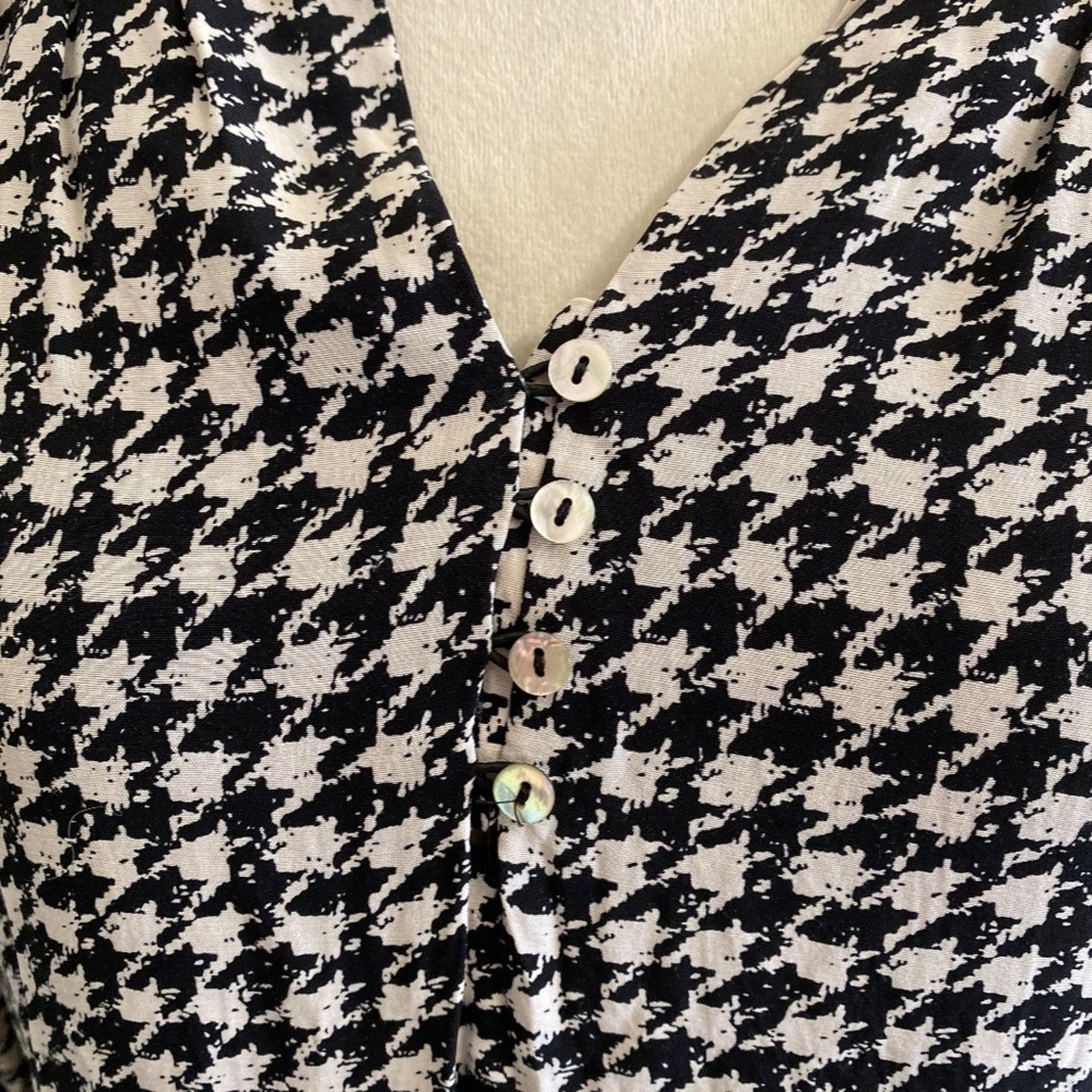 Anthropologie Anthropologie Maeve Sterling Houndstooth Dress - XXSP Size XXS / US 00 / IT 34 - 7 Thumbnail