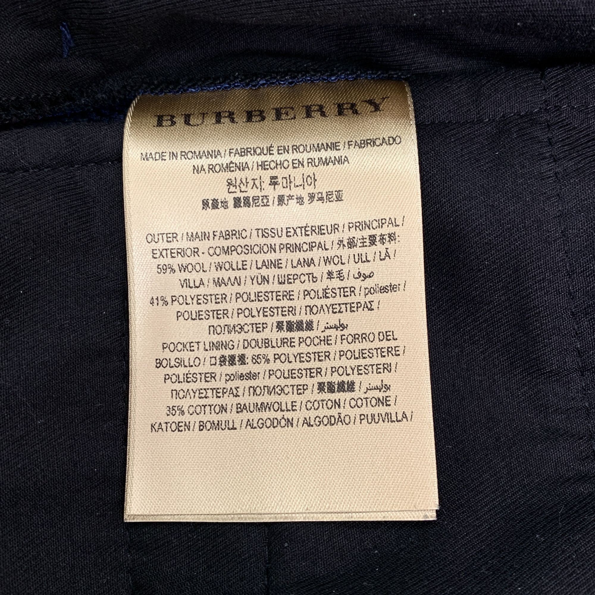 Burberry Burberry Womens Striped Pants Blue & White Polyester Wool Bl Size US 38 / EU 54 - 6 Thumbnail