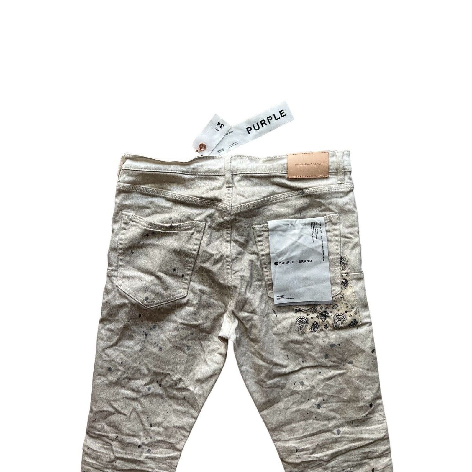 Purple Brand Purple Brand Jeans Mens Slim Fit P001 Cream Size 34/32 Size US 34 / EU 50 - 3 Thumbnail