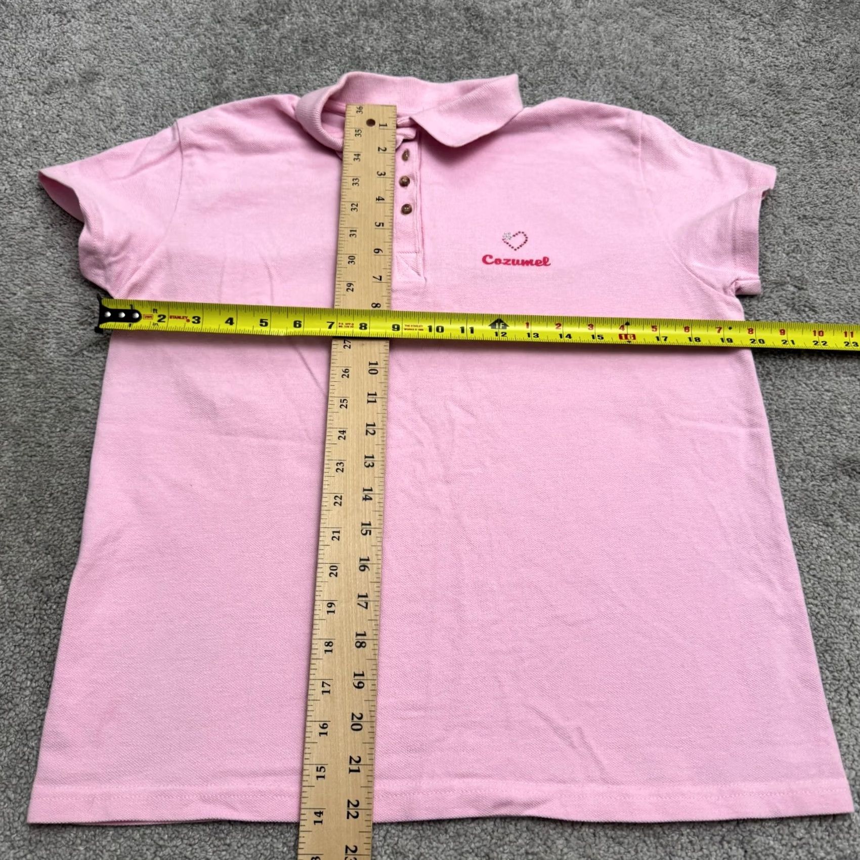 Vintage Ultramar Mexico Souvenir Polo Shirt JR Pink Rhinestone Heart Bling - Classic Womens Clothing Size XL / US 12-14 / IT 48-50 - 7 Thumbnail