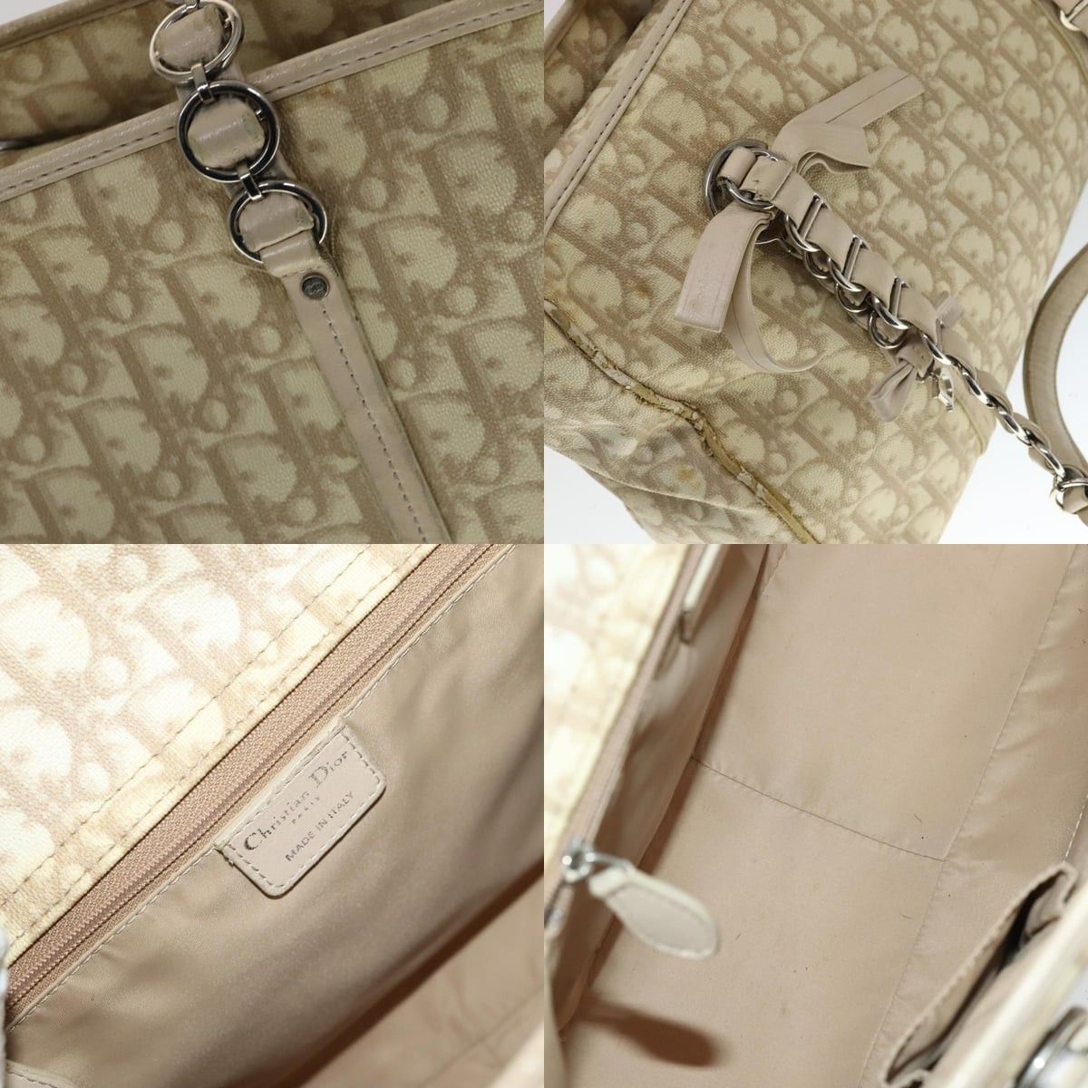 Dior DIOR Trotter Canvas Romantic Shoulder Bag Pvc Beige Silver Size ONE SIZE - 11 Thumbnail