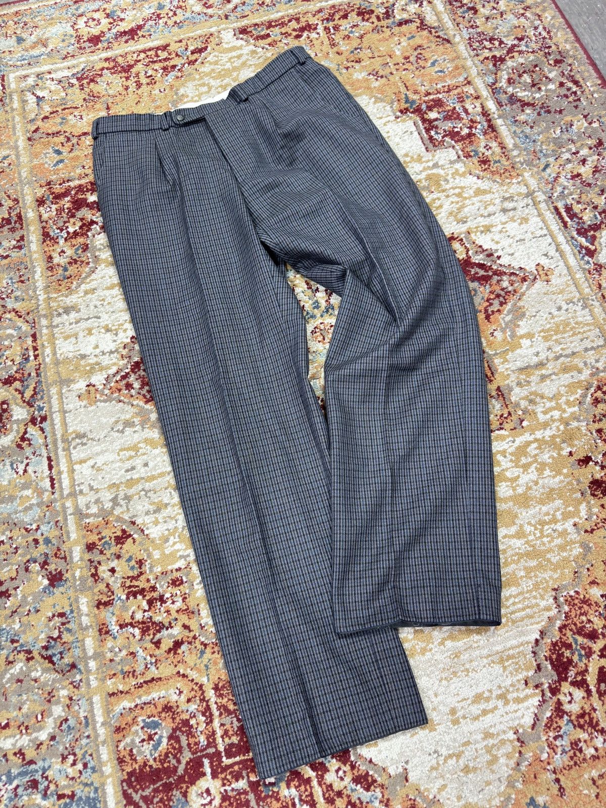Vintage Vintage Suit Pants Wool Blend Striped Wide Leg Baggy Formal Size US 36 / EU 52 - 1 Thumbnail