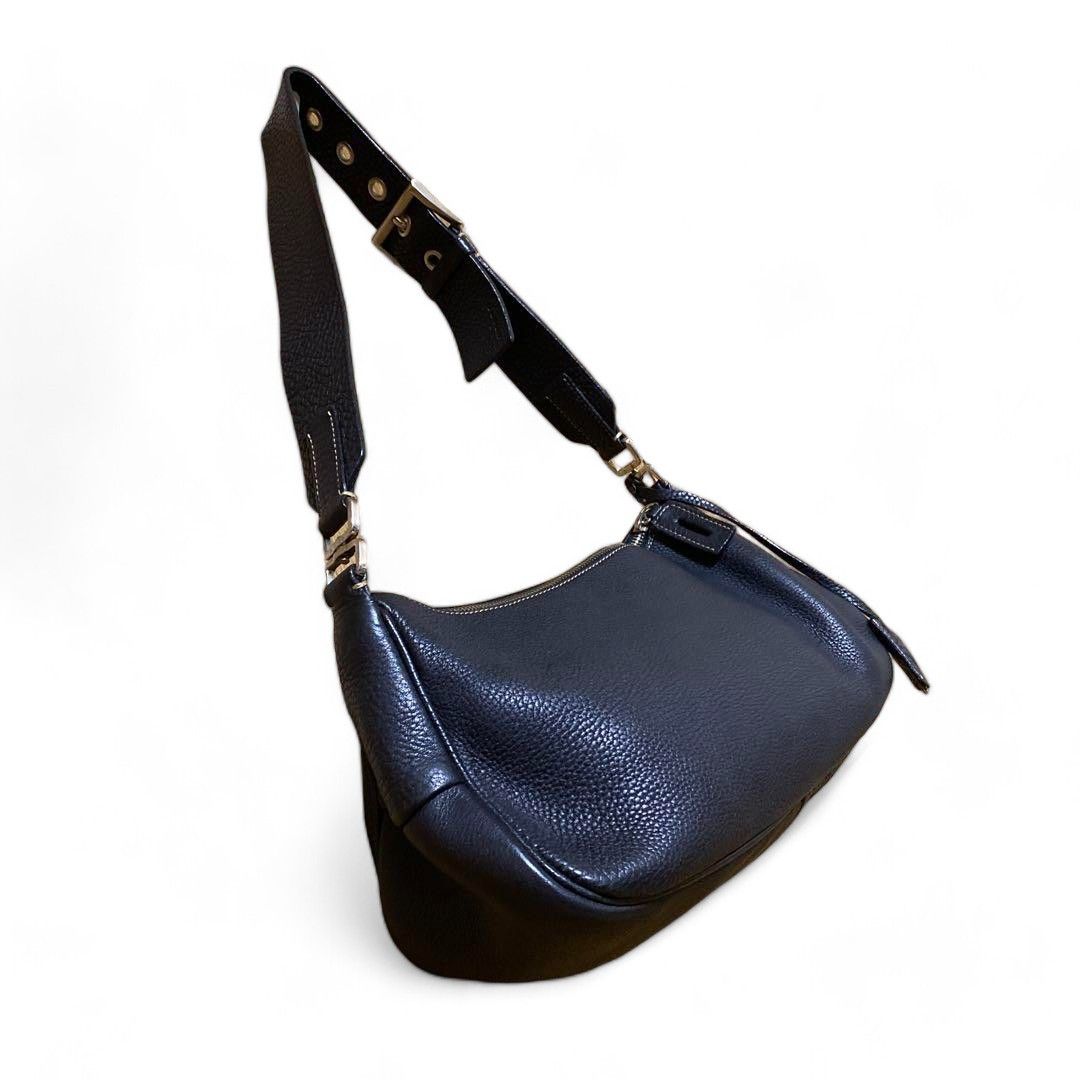 HERO様　00s y2k PRADA shoulder bag Black PRADA Nylon Leather Half Moon Hobo Shoulder Bag Handbag