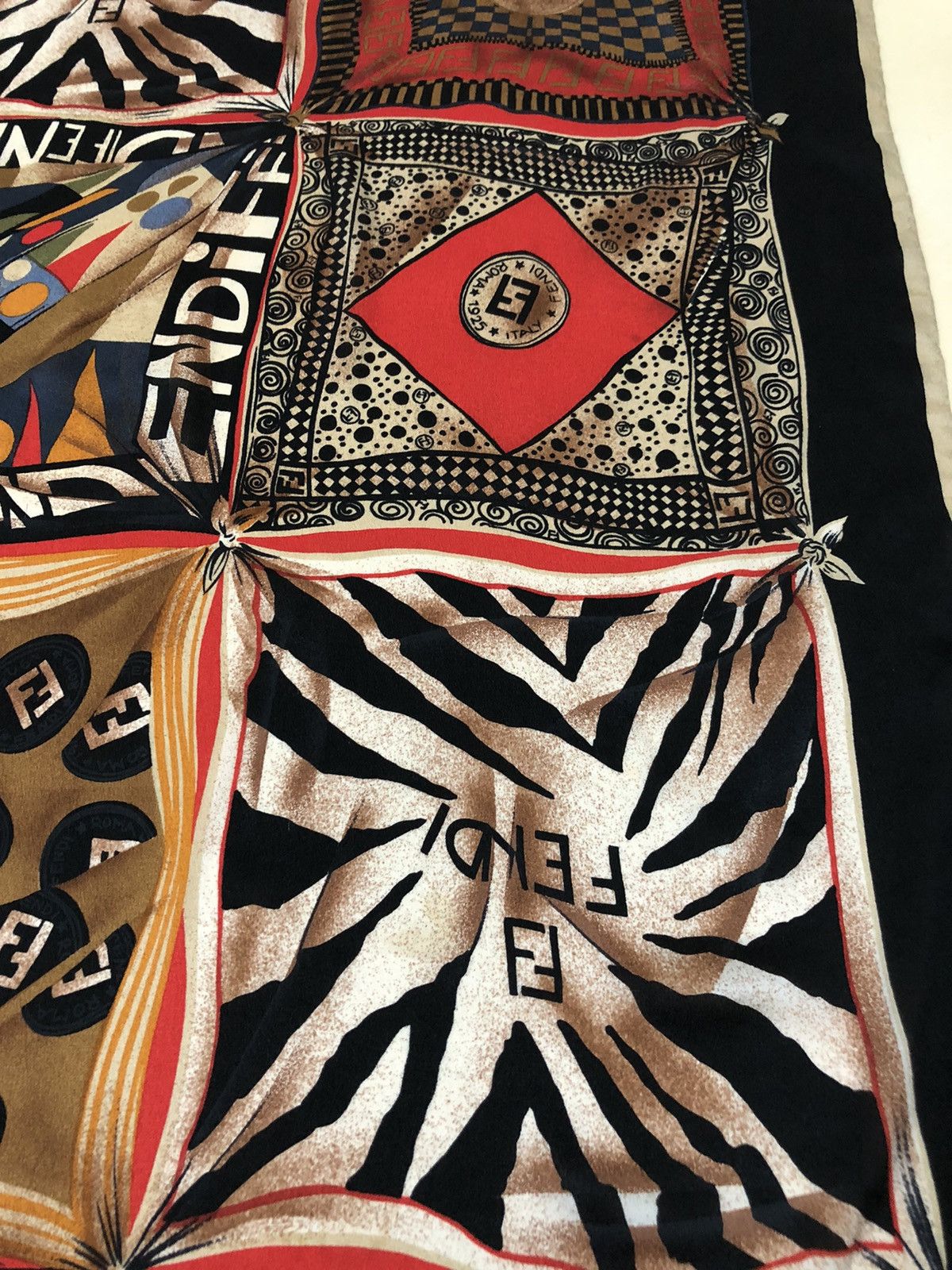 Fendi Vintage Fendi Foulard Scarves Fullprint Monogram Design Size ONE SIZE - 7 Thumbnail