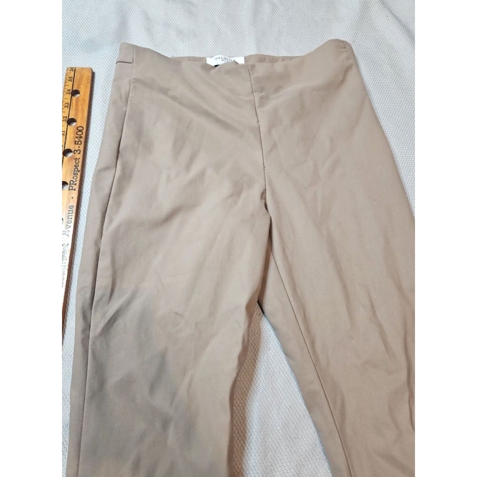 M.M.LaFleur MM.LaFleur Pants Womens Size 12 Beige Regular Straight Front Power Stretch Side Button City Preppy Art Hip Hop Hippie Hipster School Size 34" / US 12 / IT 48 - 3 Thumbnail