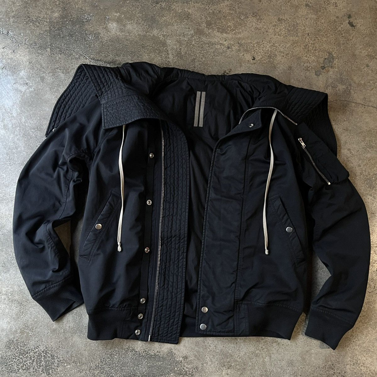 Rick Owens Drkshdw Rick Owens DRKSHDW Hooded Flight Bomber Jacket Size US M / EU 48-50 / 2 - 13 Thumbnail