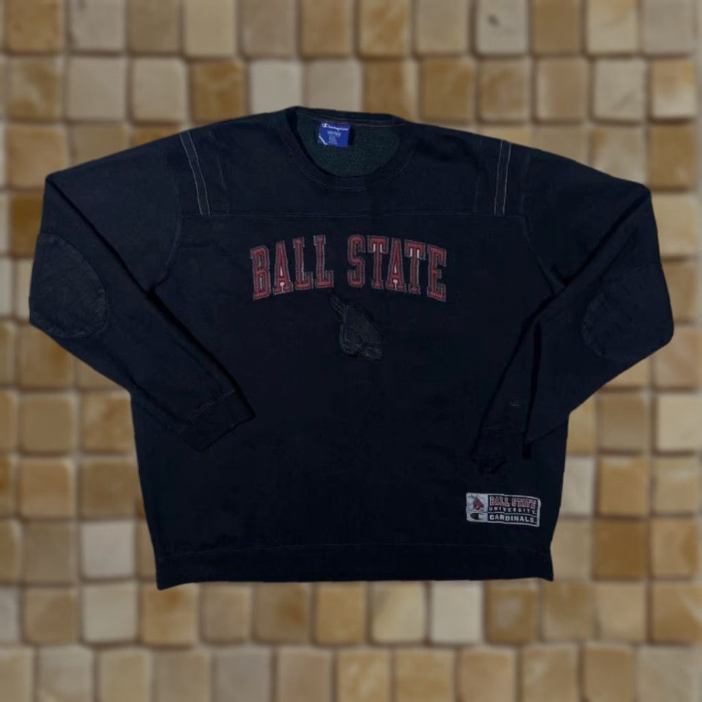Champion Champion Ball State University Cardinals Embroidered Black Sweatshirt XXL Men Size US XXL / EU 58 / 5 - 1 Thumbnail
