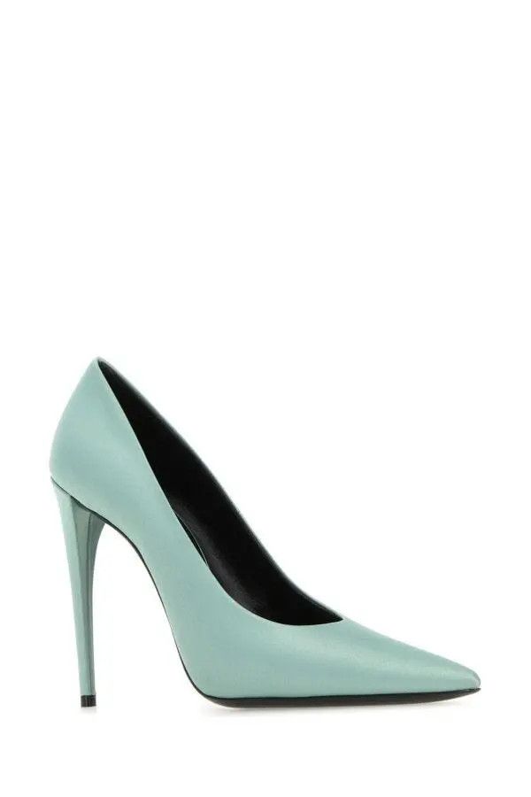 Saint Laurent Paris oc11z1225 776251 Monceau Pumps in Satin Crepe Light Blue Size US 9.5 / IT 39.5 - 2 Thumbnail