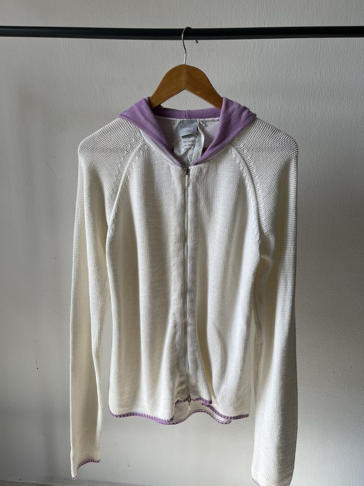 Versace Jeans Couture 2000s Versace Knit Zip Hoodie 96 Size US M / EU 48-50 / 2 - 1 Thumbnail