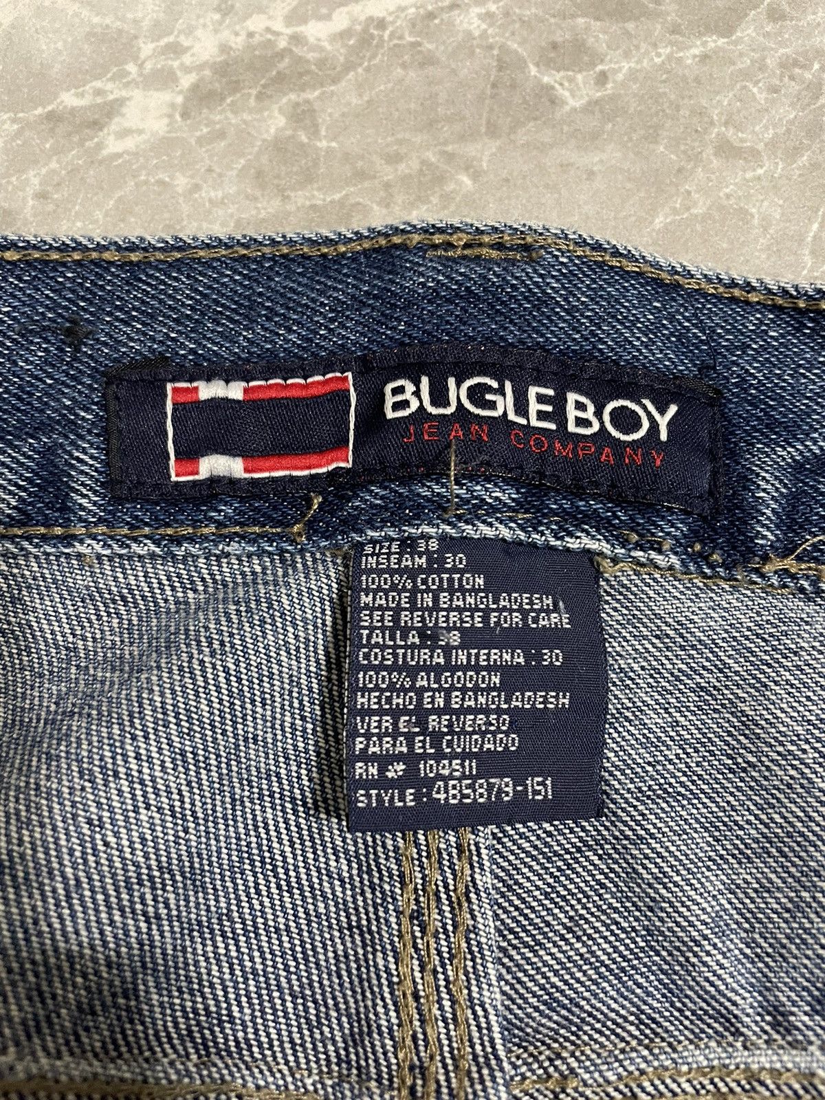 Japanese Brand Y2K Blue Painted Jeans Size US 38 / EU 54 - 2 Thumbnail