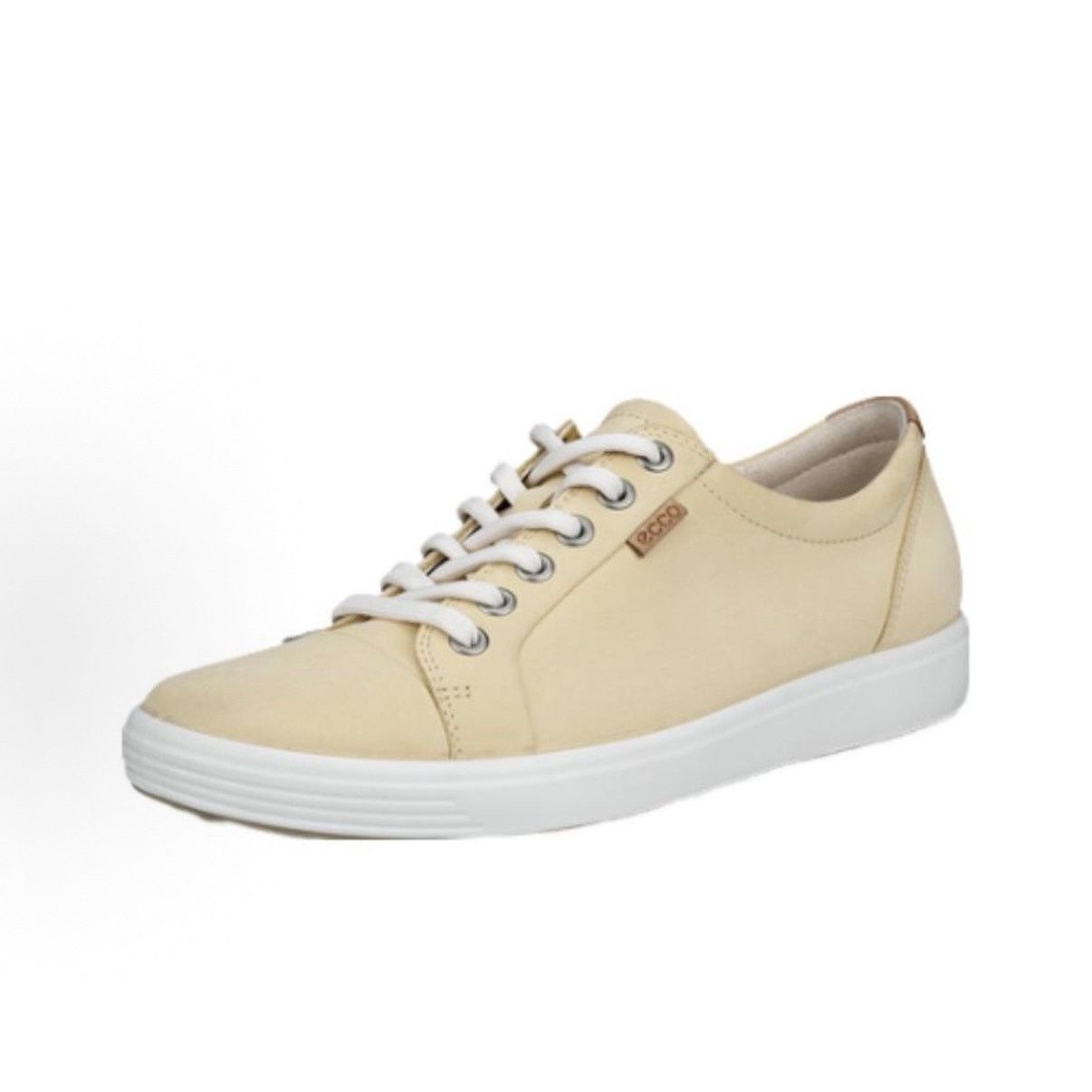 Ecco ECCO WOMEN'S 35 SOFT 7 STRAW YELLOW LEATHER LOW TOP SNEAKER Size US 4 / IT 34 - 1 Thumbnail