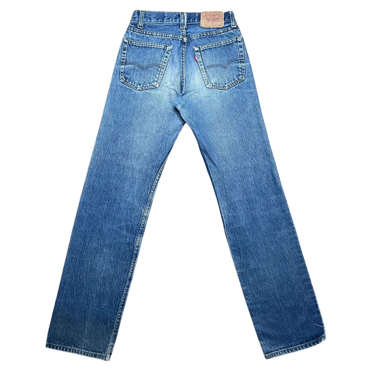 Levi's Vtg 1980s Levi’s 701 Button Fly Student USA Blue Denim Jeans Size 25" / US 0 / IT 36 - 2 Thumbnail