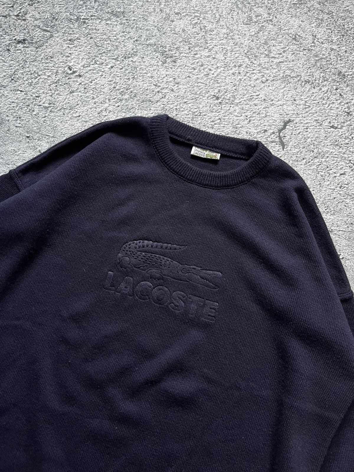 Lacoste × Vintage 90s Lacoste Vintage Knit Sweater big crocodile logo Size US XL / EU 56 / 4 - 1 Thumbnail