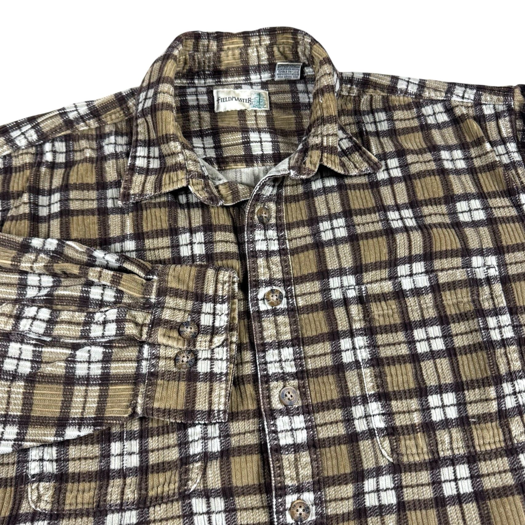 Vintage VINTAGE Fieldmaster Corduroy Flannel Shirt Men 2XL Heavyweight Outdoor Hiking Huntin Brown Plaid 80s 90s Mens Size US XXL / EU 58 / 5 - 2 Thumbnail