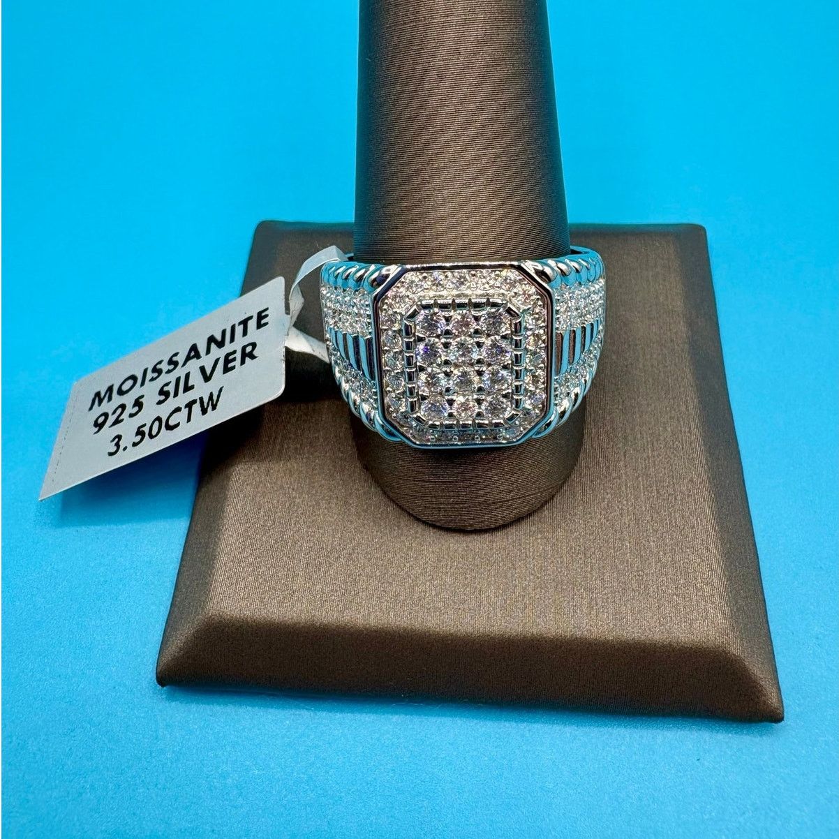Jewelry Sz.12 - 3.5CTW Moissanite in 925 Sterling Silver Ring NWT Size ONE SIZE - 1 Thumbnail