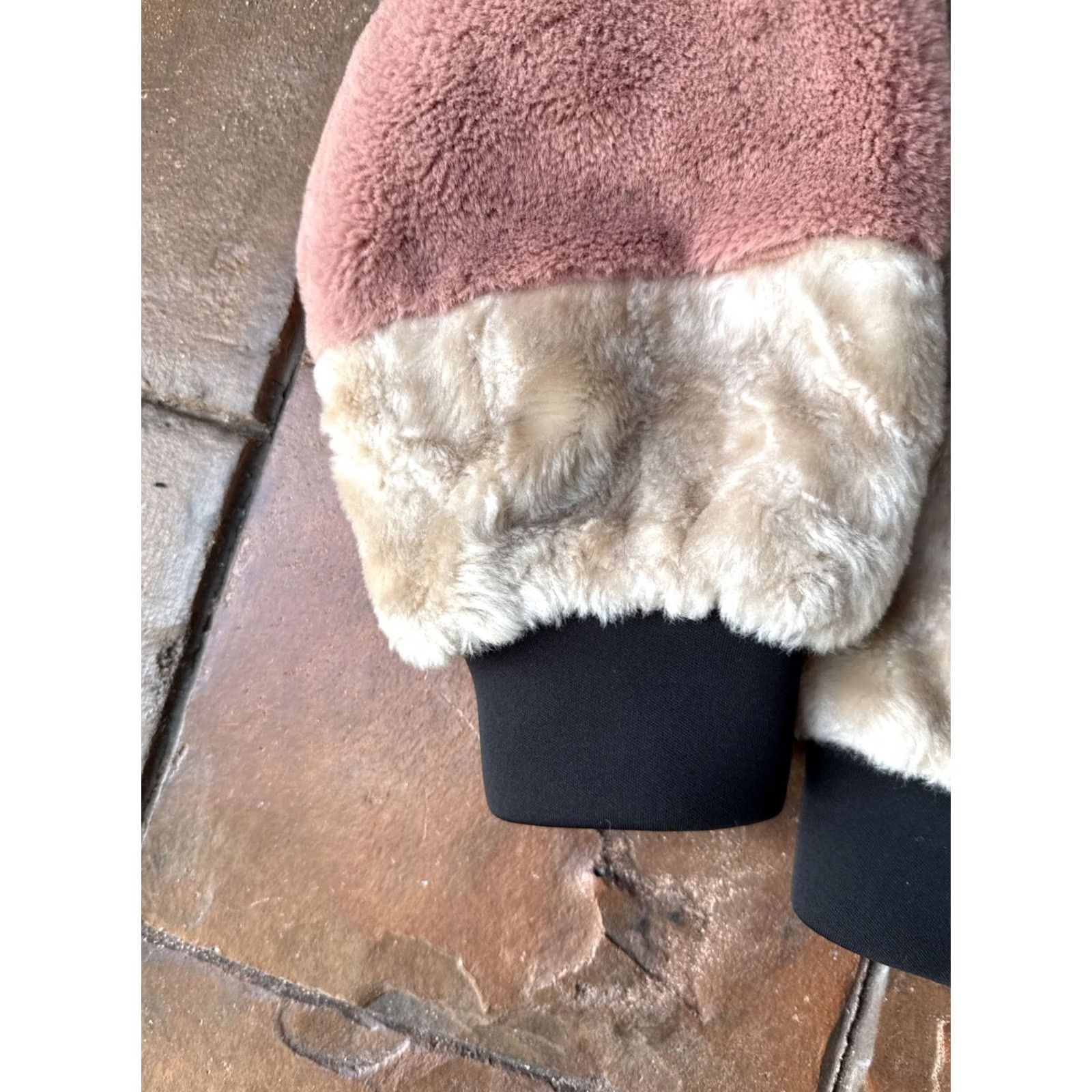 Young Fabulous & Broke VINTAGE Young Fabulous & Broke Paris Jacket Women's S/M Bomber Fur Faux Beige Open Trim Short Casual 24/7 Size S / US 4 / IT 40 - 6 Thumbnail