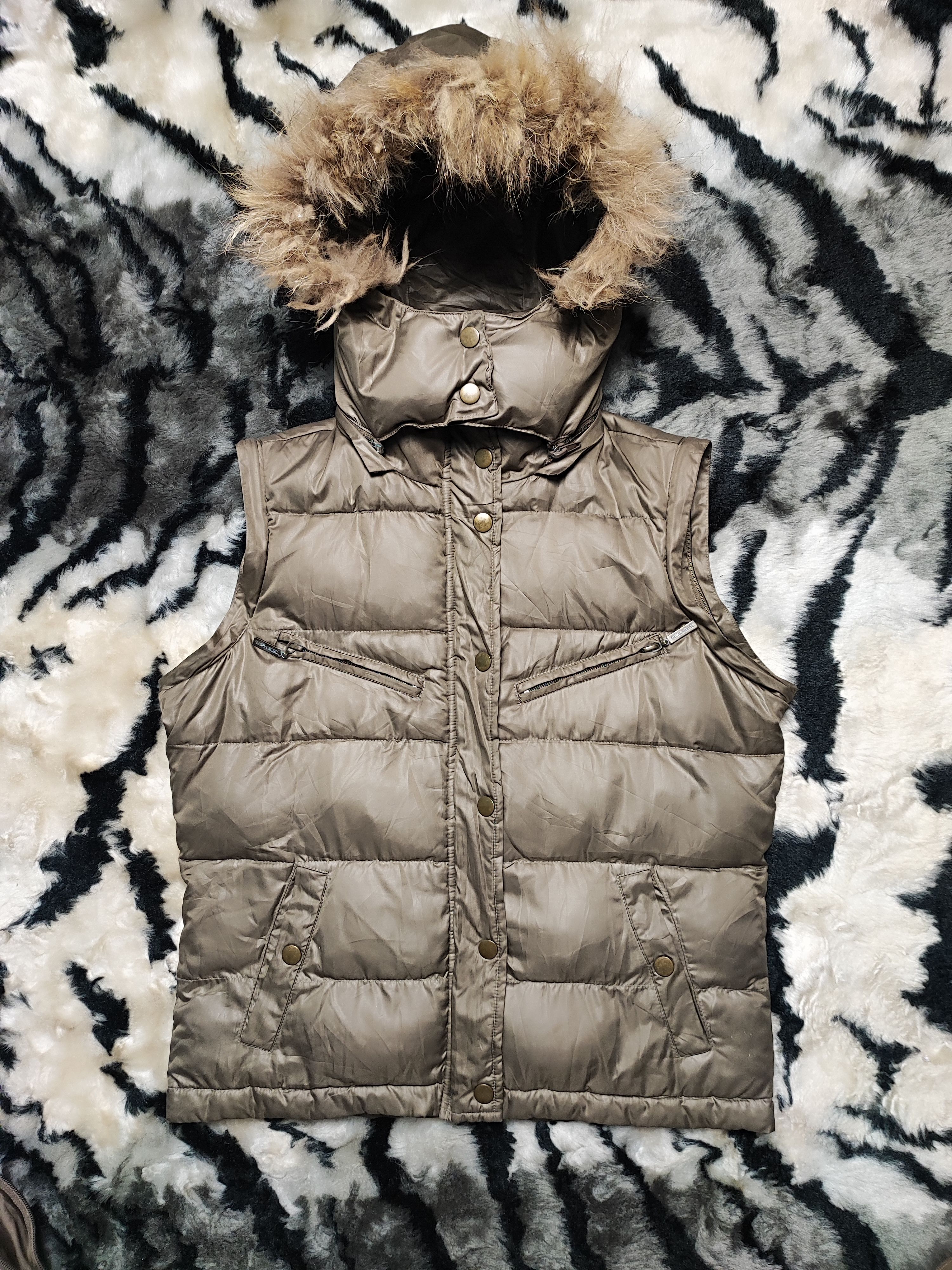 Japanese Brand Fur Puffer Down Jacket Vest Boxy Cecil Mc Bee Size US XS / EU 42 / 0 - 17 Thumbnail