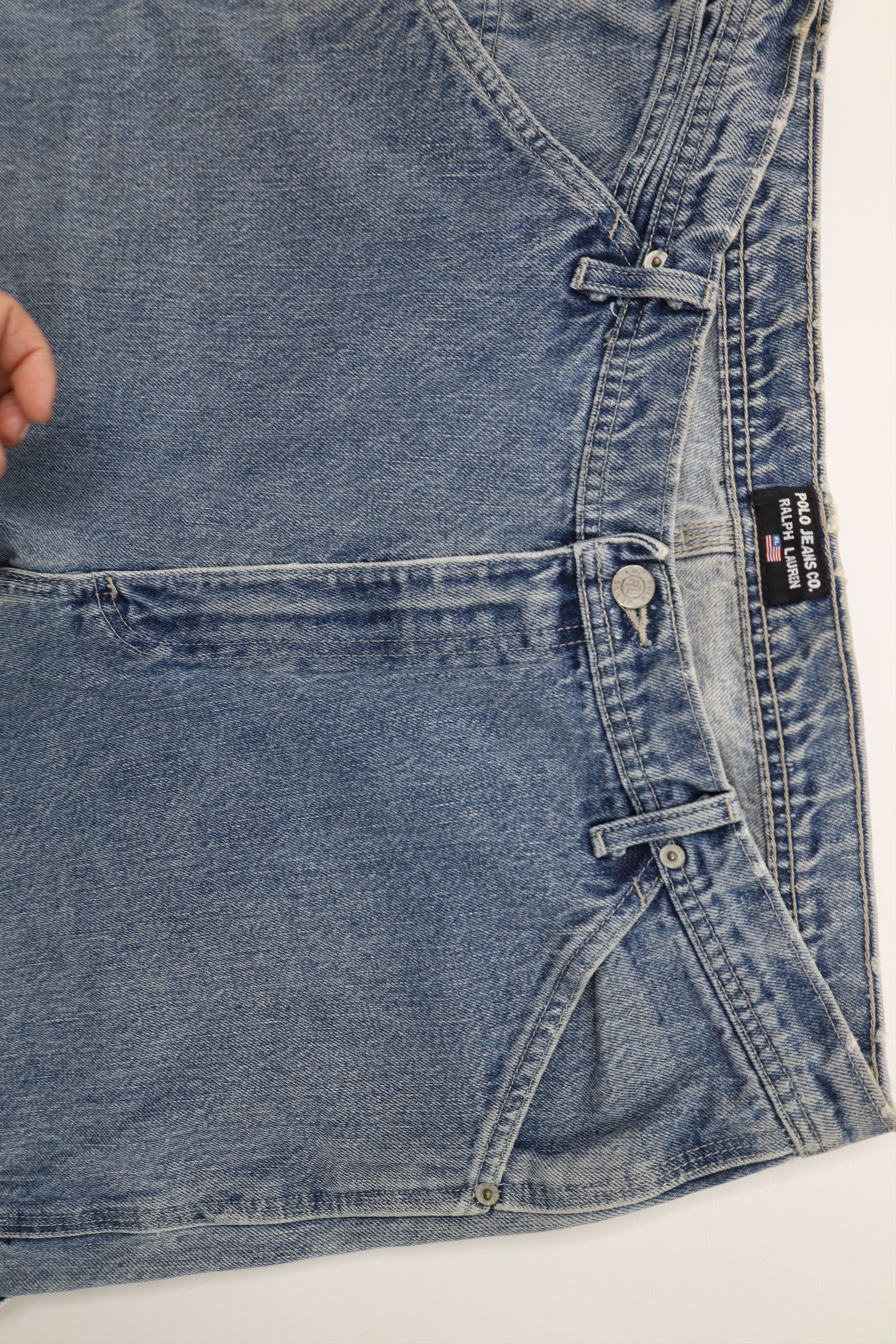 Ralph Lauren × Vintage Vintage 90s Ralph Lauren Baggy Wide Leg Dungaree Jeans Size US 38 / EU 54 - 7 Thumbnail