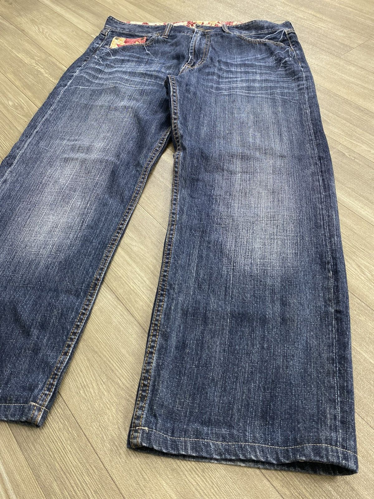 Japanese Brand 2000s Karakuri Tamashii Ed Hardy Style Embroidery Koi Jeans Size US 32 / EU 48 - 14 Thumbnail