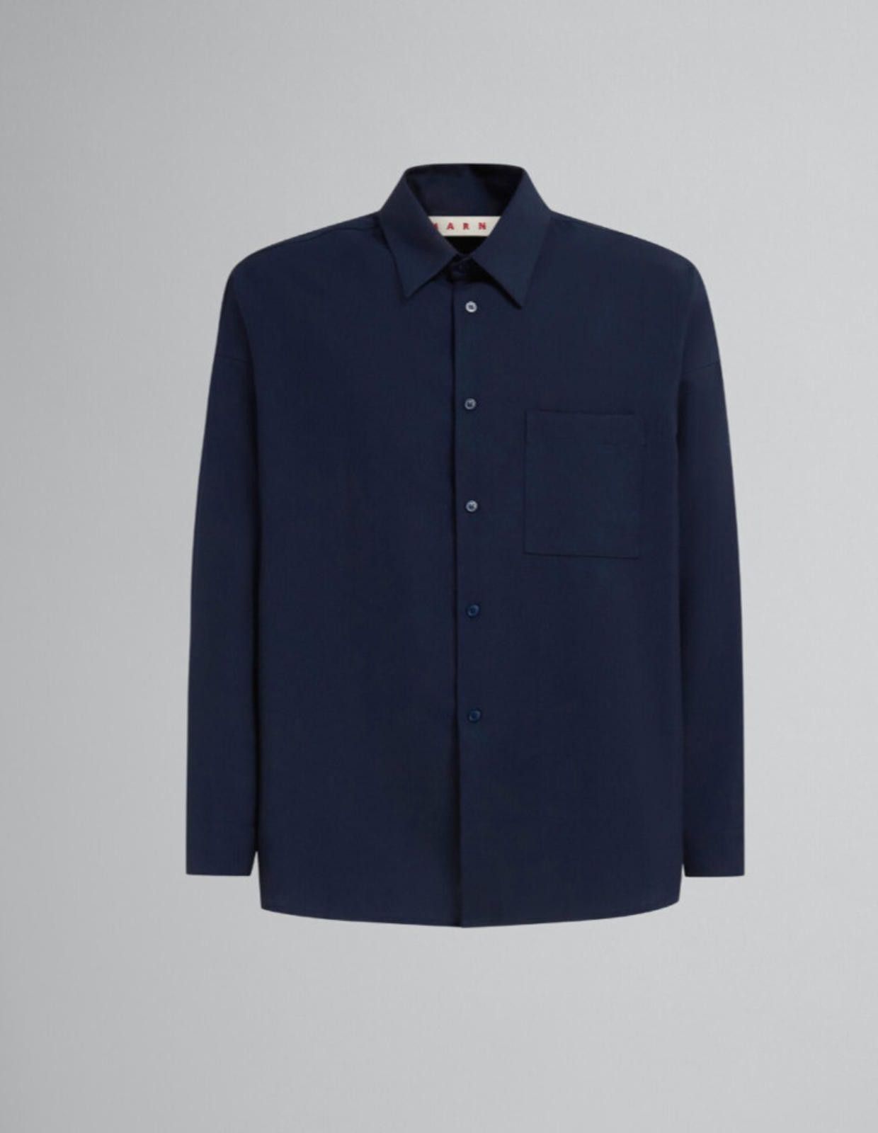 Marni $695 Marni Blue Workwear Tropical Wool shirt sz 46 Size US M / EU 48-50 / 2 - 1 Thumbnail