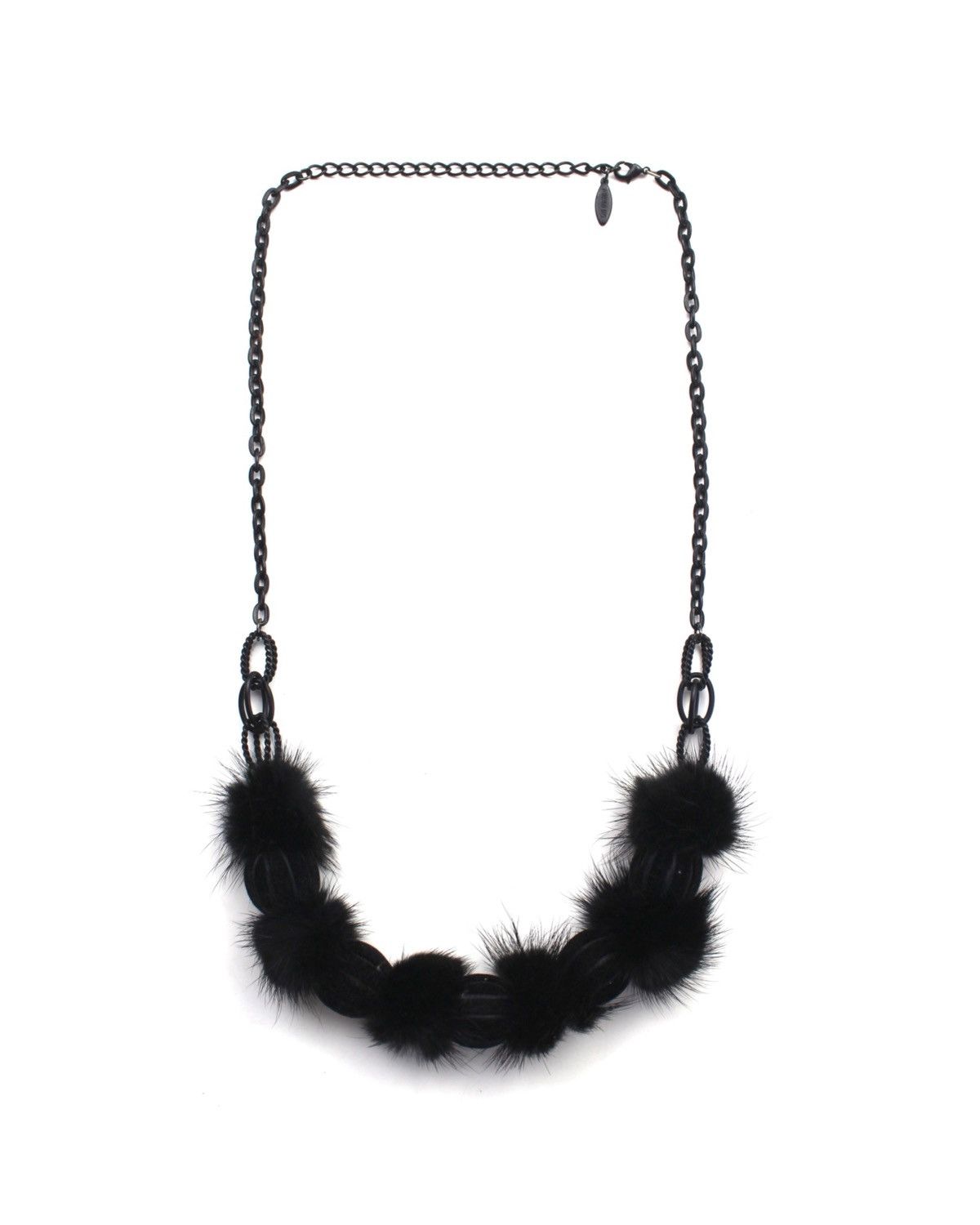 Hiroko Koshino Homme 2000S HIROKO KOSHINO BIS BLACK FAUX FUR STATEMENT NECKLACE Size ONE SIZE - 1 Thumbnail