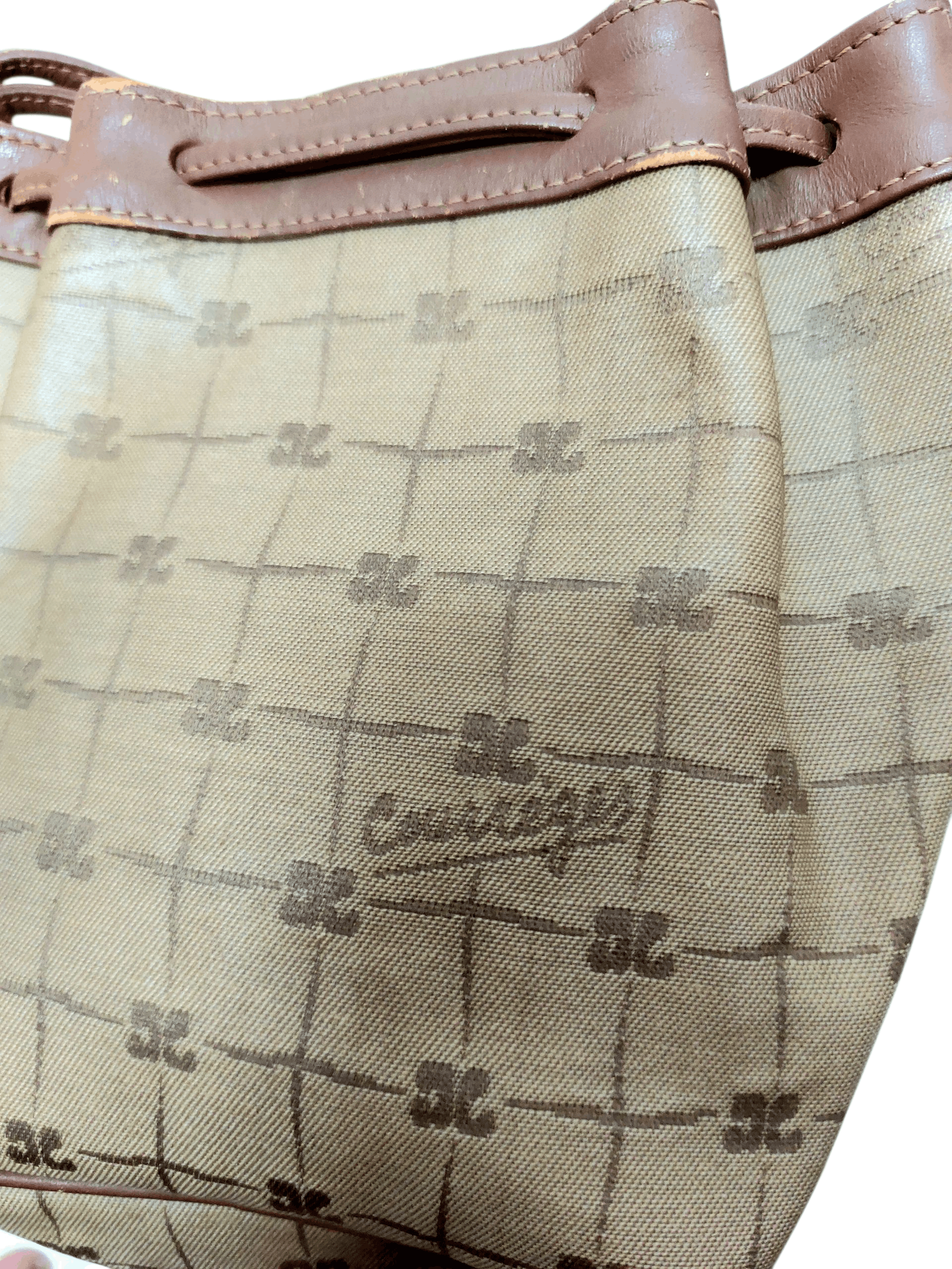 Courreges Vintage Courreges Bucket Crossbody Monogram Leather Trim Bag Size ONE SIZE - 6 Thumbnail
