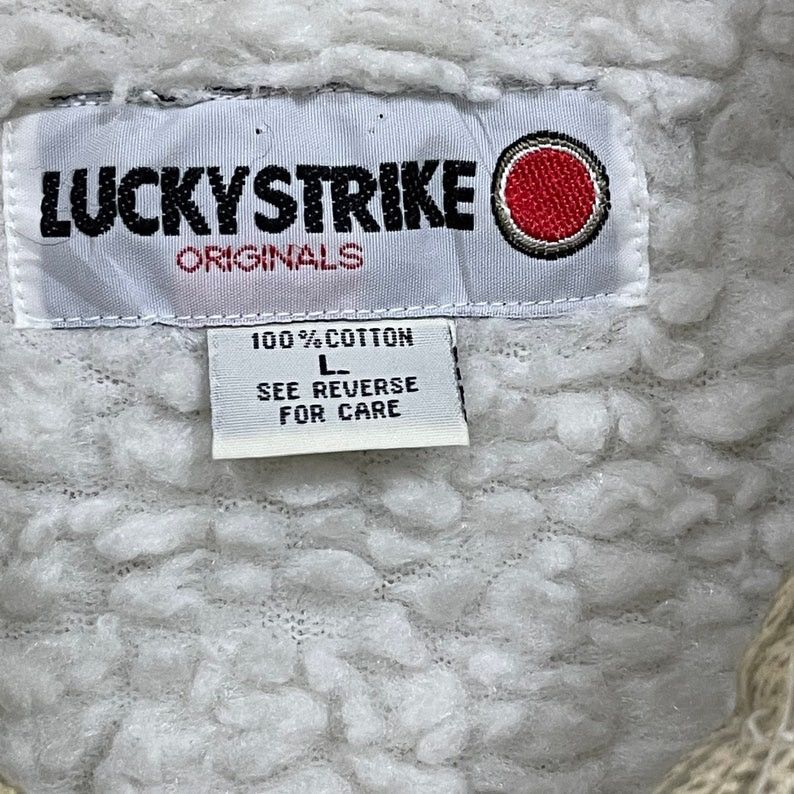 Lucky Brand × Vintage Vintage 90s Lucky Strike Sherpa Button Up Jacket Shirt Size US L / EU 52-54 / 3 - 6 Thumbnail