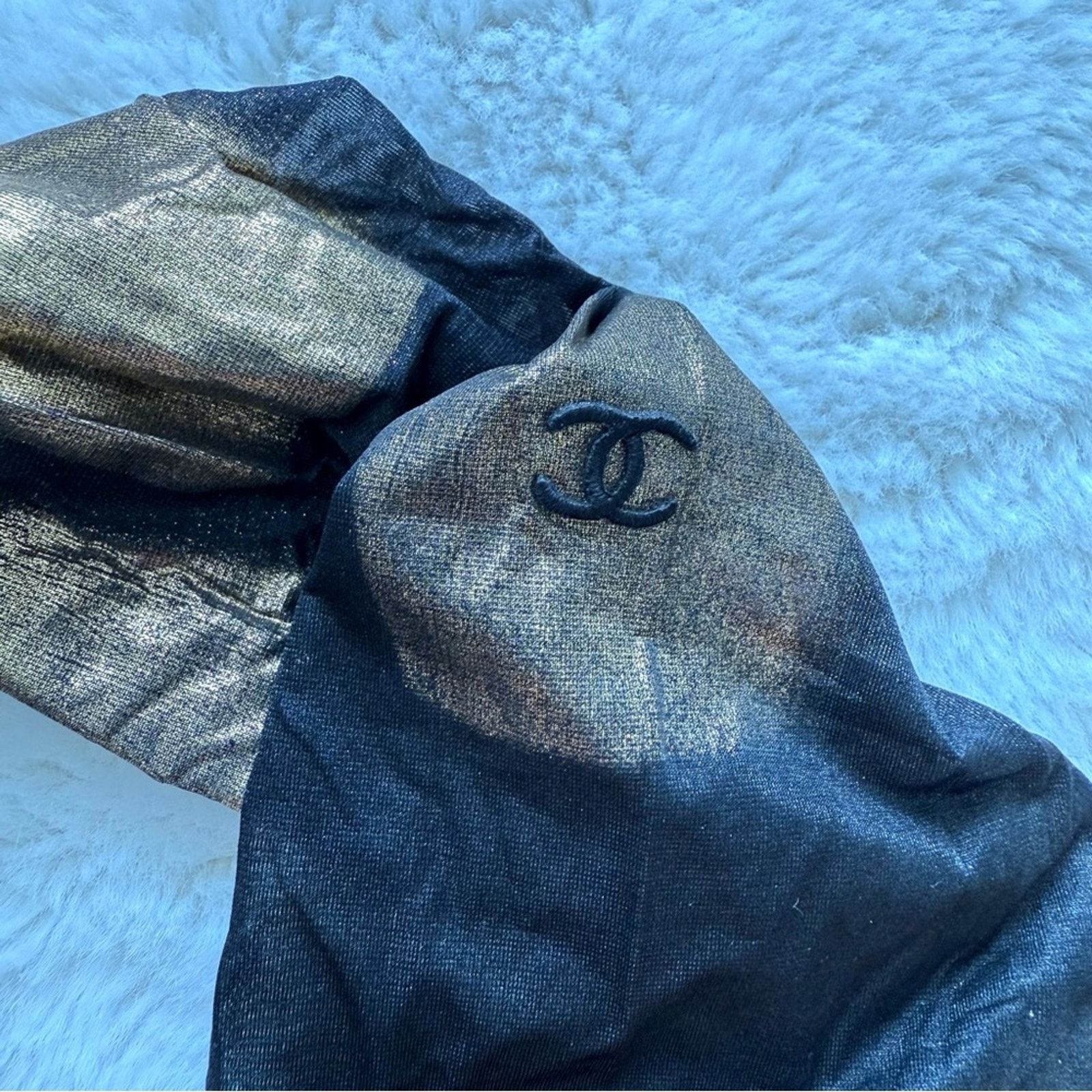 Chanel NEW!!! CHANEL metallic CC women tights size L Retail 1250$ Size ONE SIZE - 4 Thumbnail