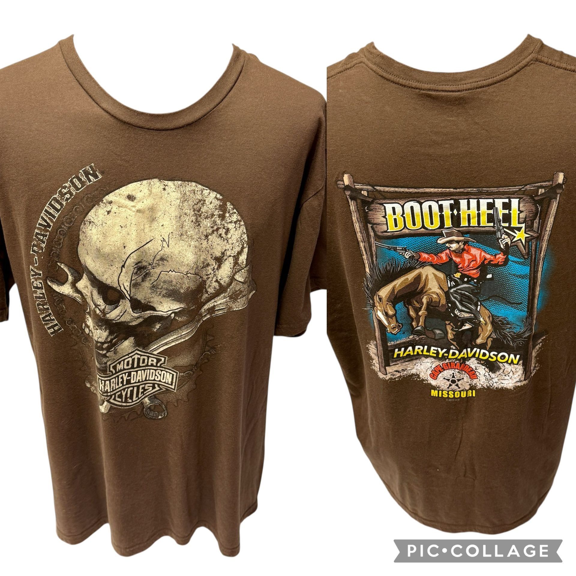 Harley Davidson H-D Cowboy BRONCHO RIDER Motorcycle Biker SKULL T Shirt 2XL Size US XXL / EU 58 / 5 - 1 Thumbnail