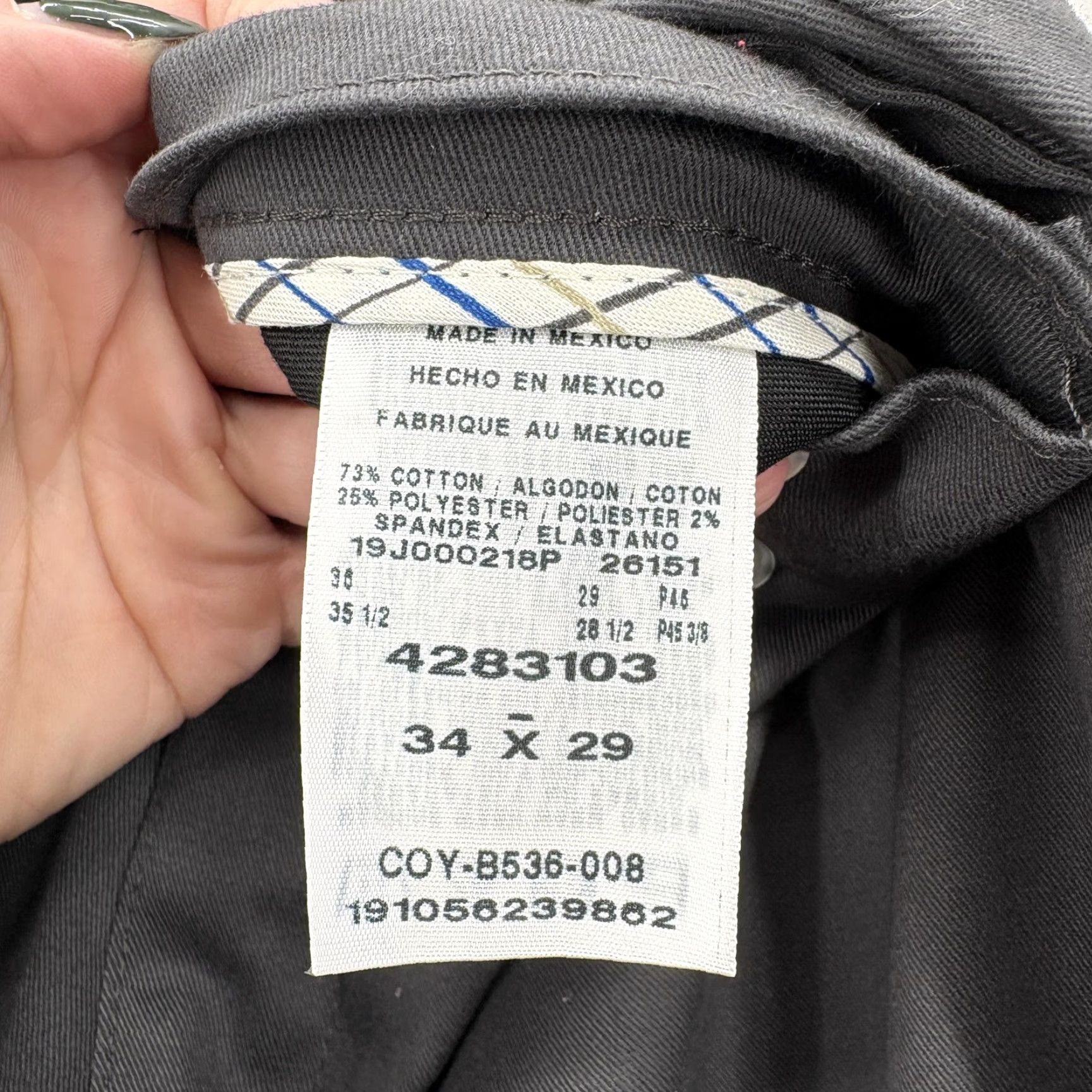 Lee Lee Pants Mens 34x29 Chino Relaxed Fit Stretch Wrinkle Resistant Flat Front Comfort Total Freedom Gray Charcoal Mens Pants Size US 34 / EU 50 - 7 Thumbnail