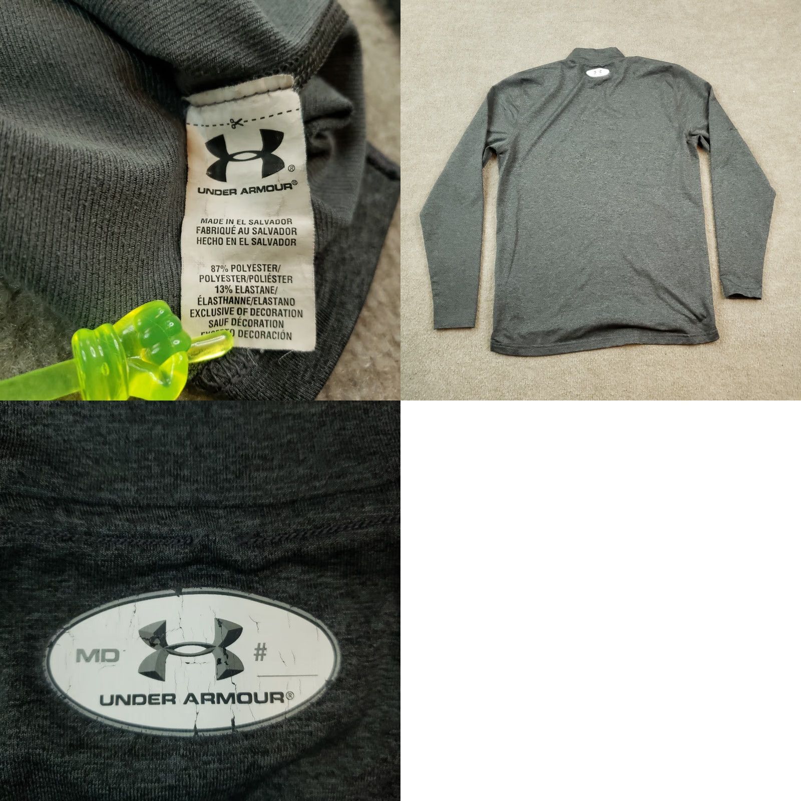 Under Armour Under Armour ColdGear Long Sleeve Outdoor Shirt Mens Medium Gray Size US M / EU 48-50 / 2 - 8 Thumbnail