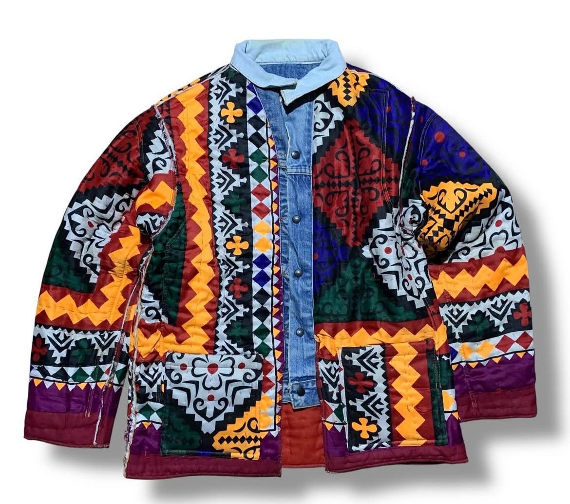 Needles 2000s Rebuild by Needles Jean Rug Covered Reversible Jacket Size US L / EU 52-54 / 3 - 2 Thumbnail