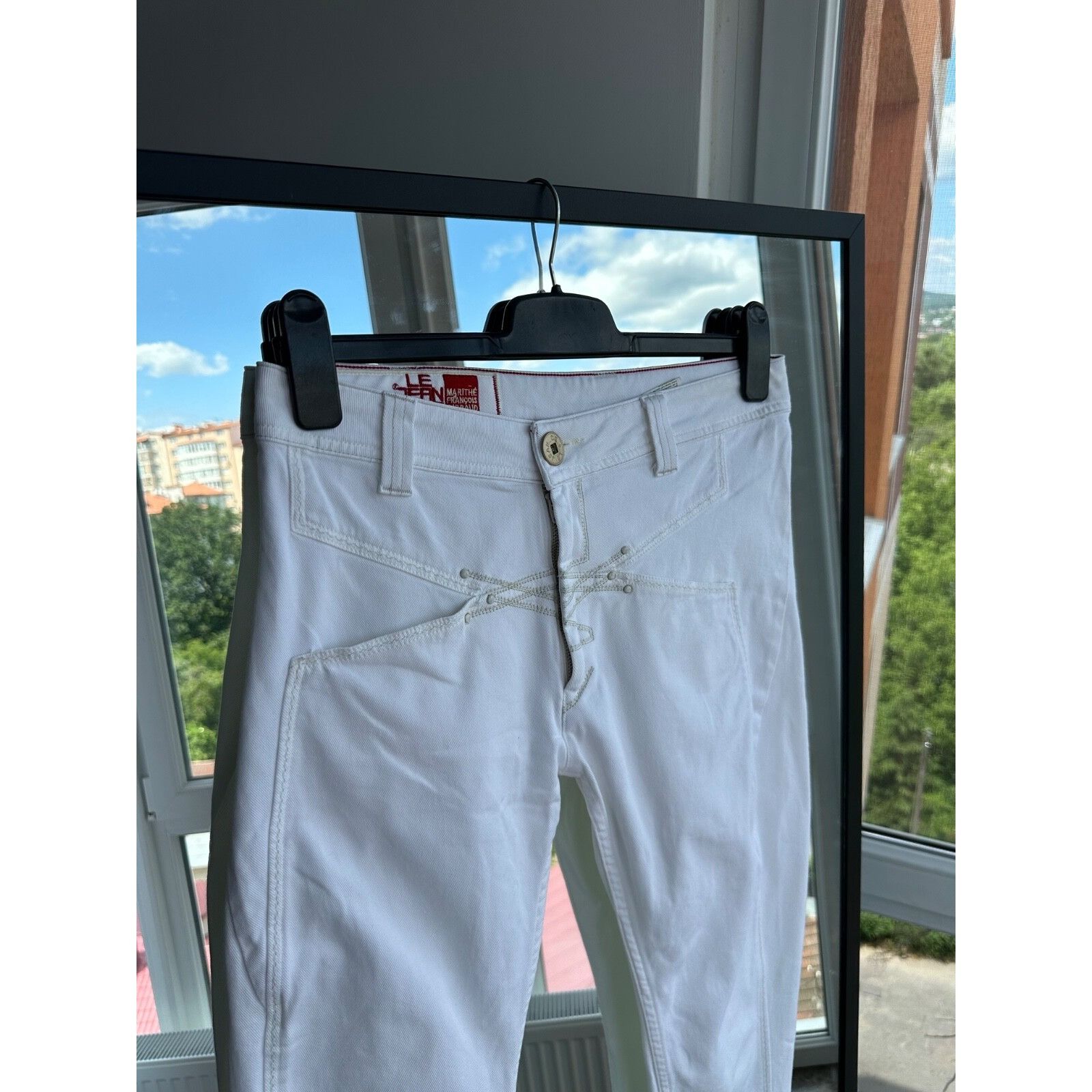 Marithe + Francois Girbaud Marithé + François Girbaud Y2K Women’s White Low Rise Jeans Size US 28 / EU 44 - 2 Thumbnail
