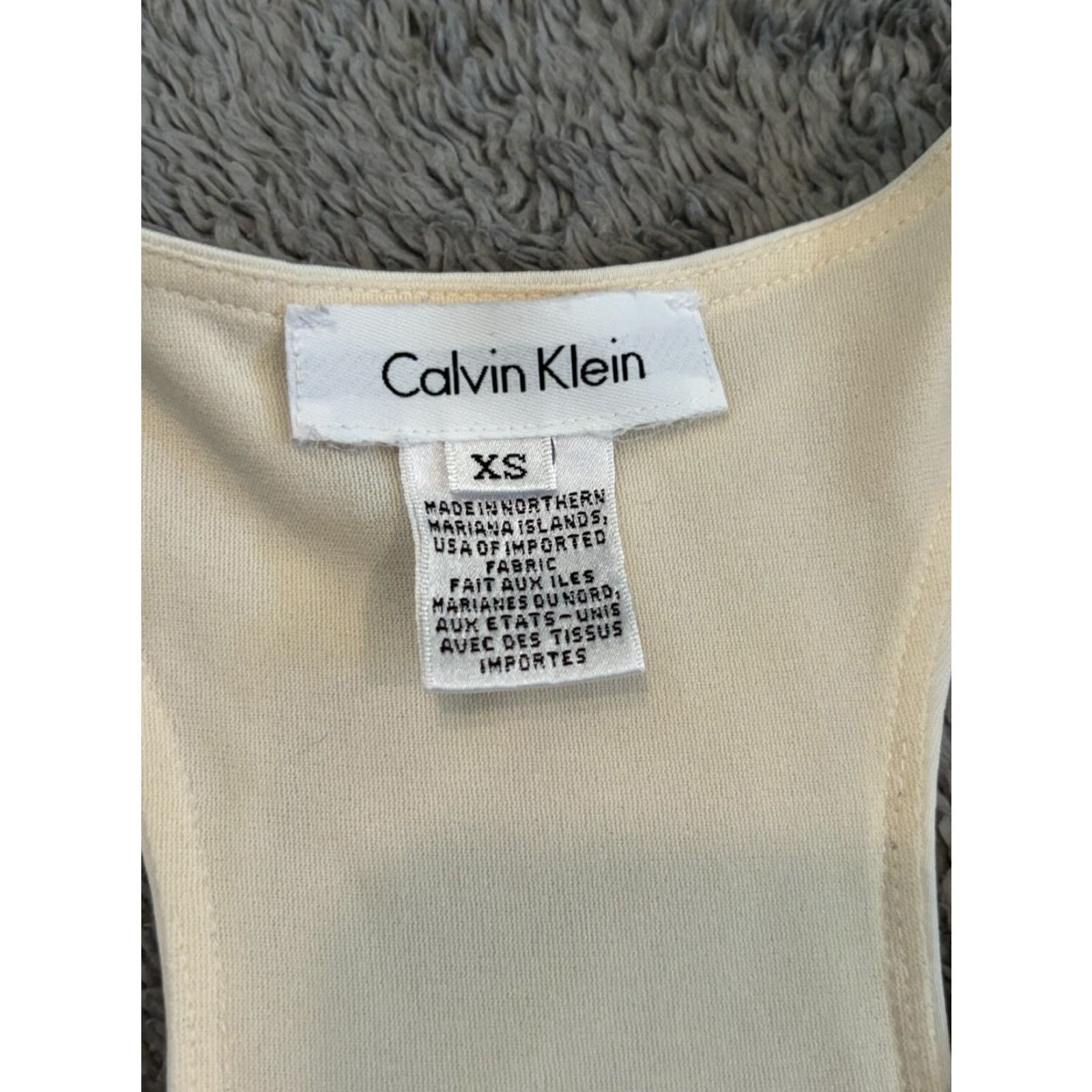 Calvin Klein Calvin Klein Dress Womens XS Ivory Sleeveless Sheath Tank Stretch Dress Size XS / US 0-2 / IT 36-38 - 2 Thumbnail