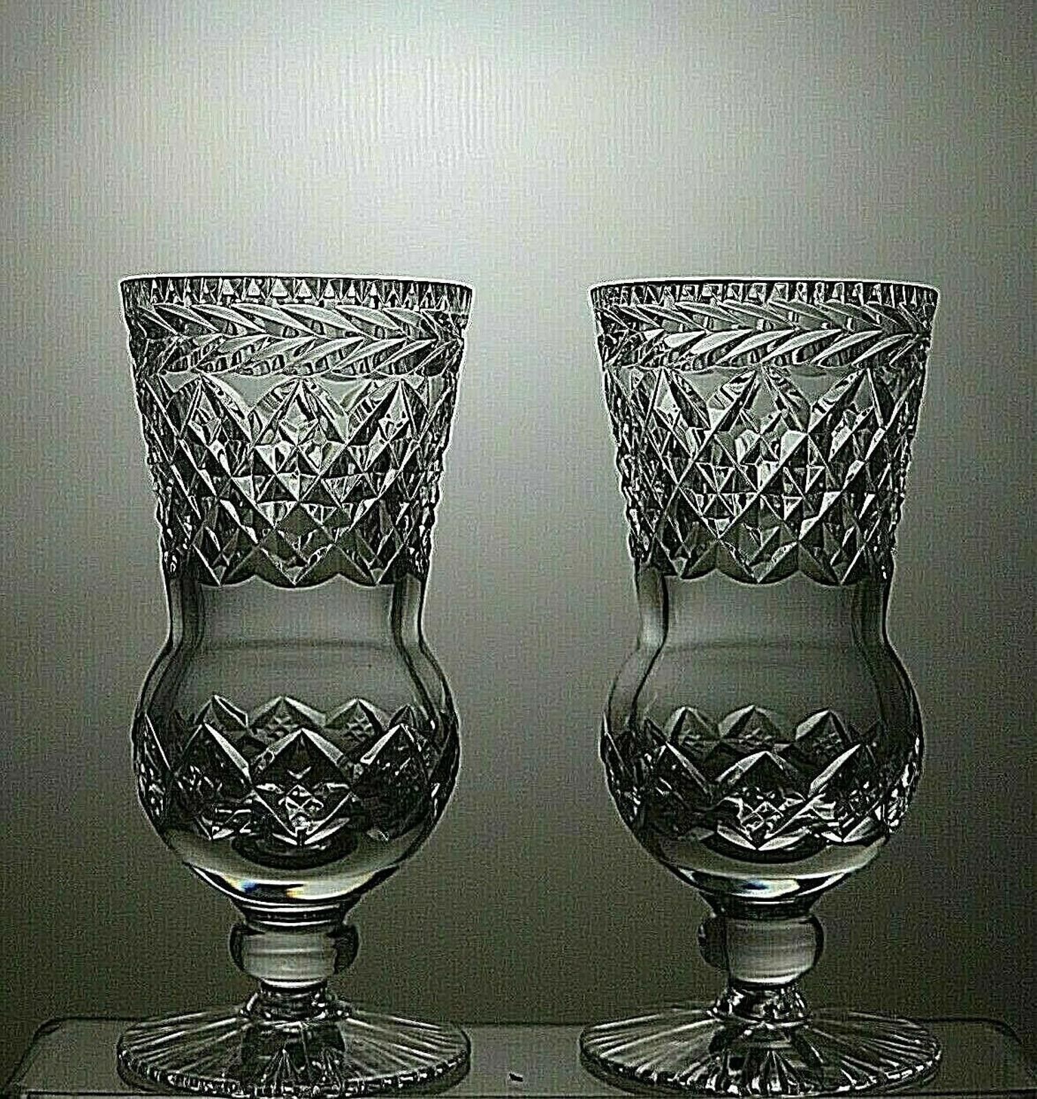 The Unbranded Brand Sterling Cut Glass Lead Crystal Set Of 2 Vases 6 1/2" Size ONE SIZE - 3 Thumbnail