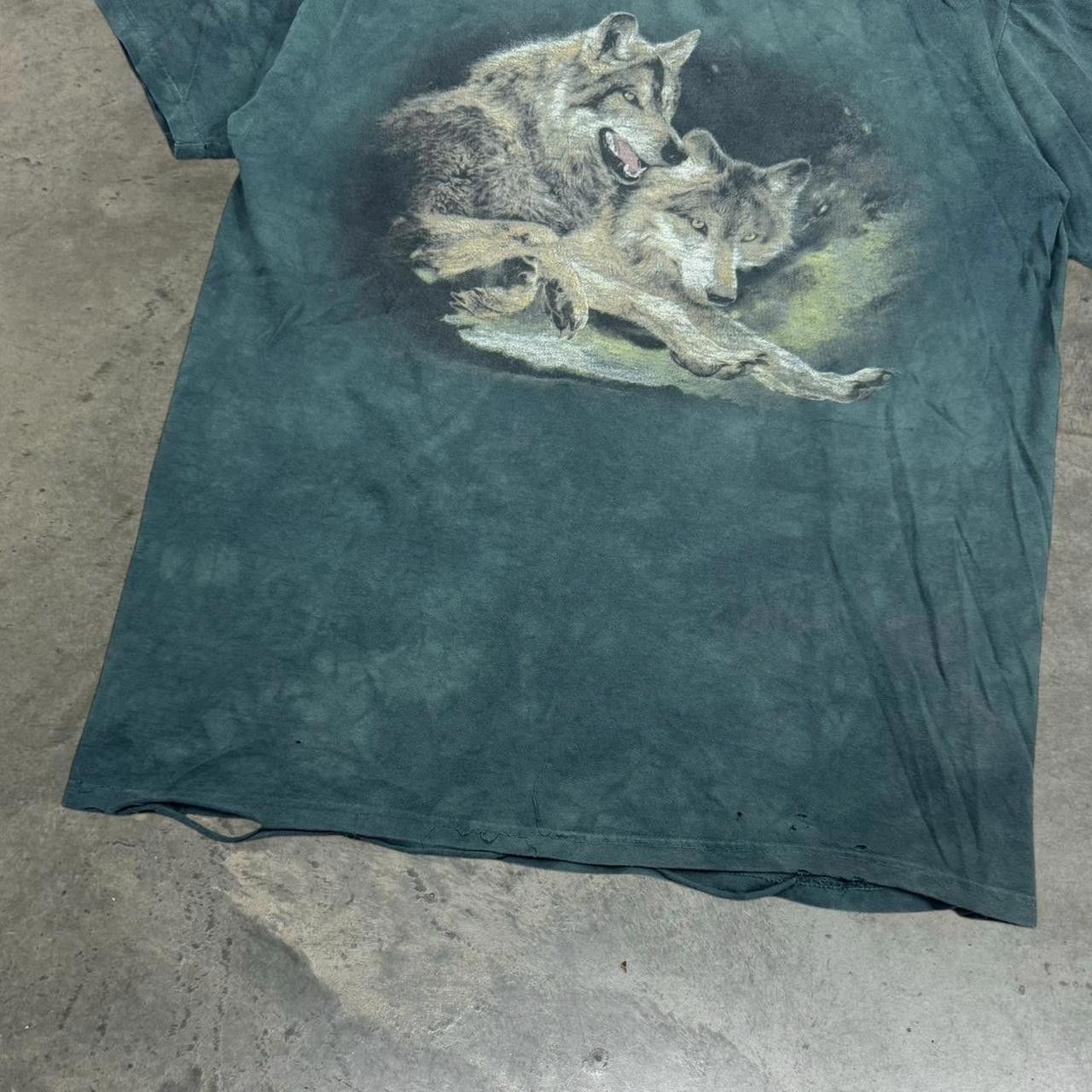 The Mountain × Vintage Vintage 90s The Mountain Distressed Wolf T-Shirt Size US L / EU 52-54 / 3 - 2 Thumbnail