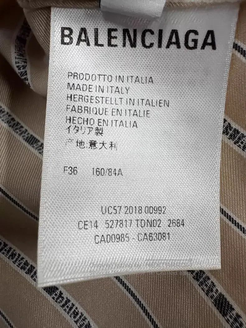 Balenciaga Balenciaga Khaki Striped Printed Shirt Size XS / US 0-2 / IT 36-38 - 8 Thumbnail