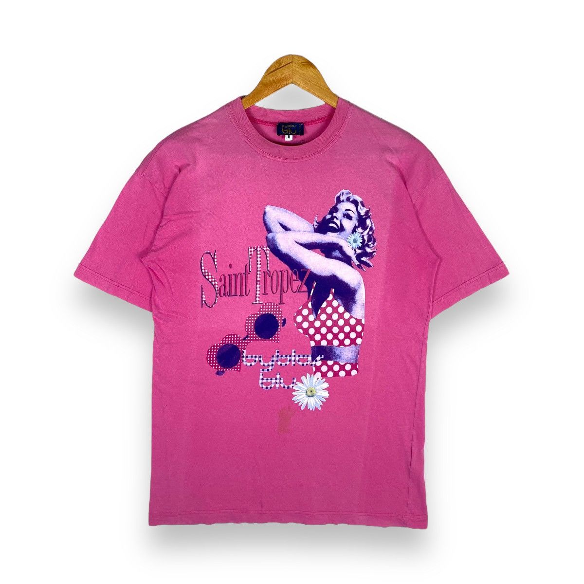 image of Sunfaded Byblos Blu Saint Tropez Made In Italy Tee in Pink, Men's (Size Medium)