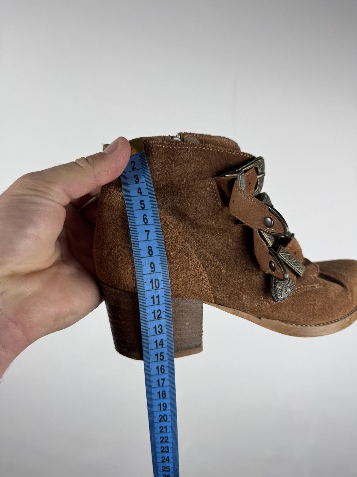 Other Vintage Brown Suede Triple Buckle Western Ankle Boots EU 38 Size US 7 / IT 37 - 14 Thumbnail