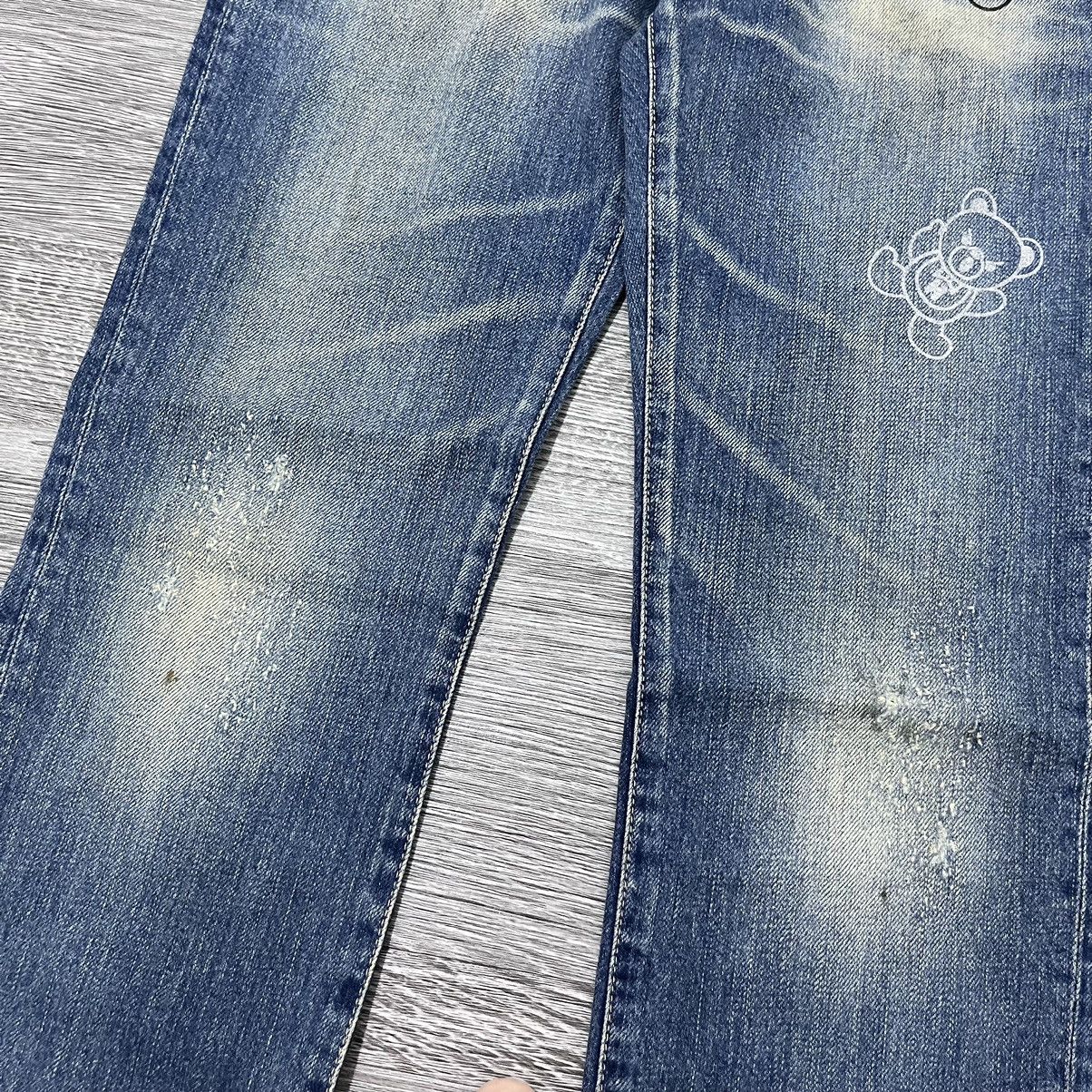 Hysteric Glamour × Japanese Brand Hysteric Glamour Fuck Bear Studded Denim pant Size US 27 - 2 Thumbnail