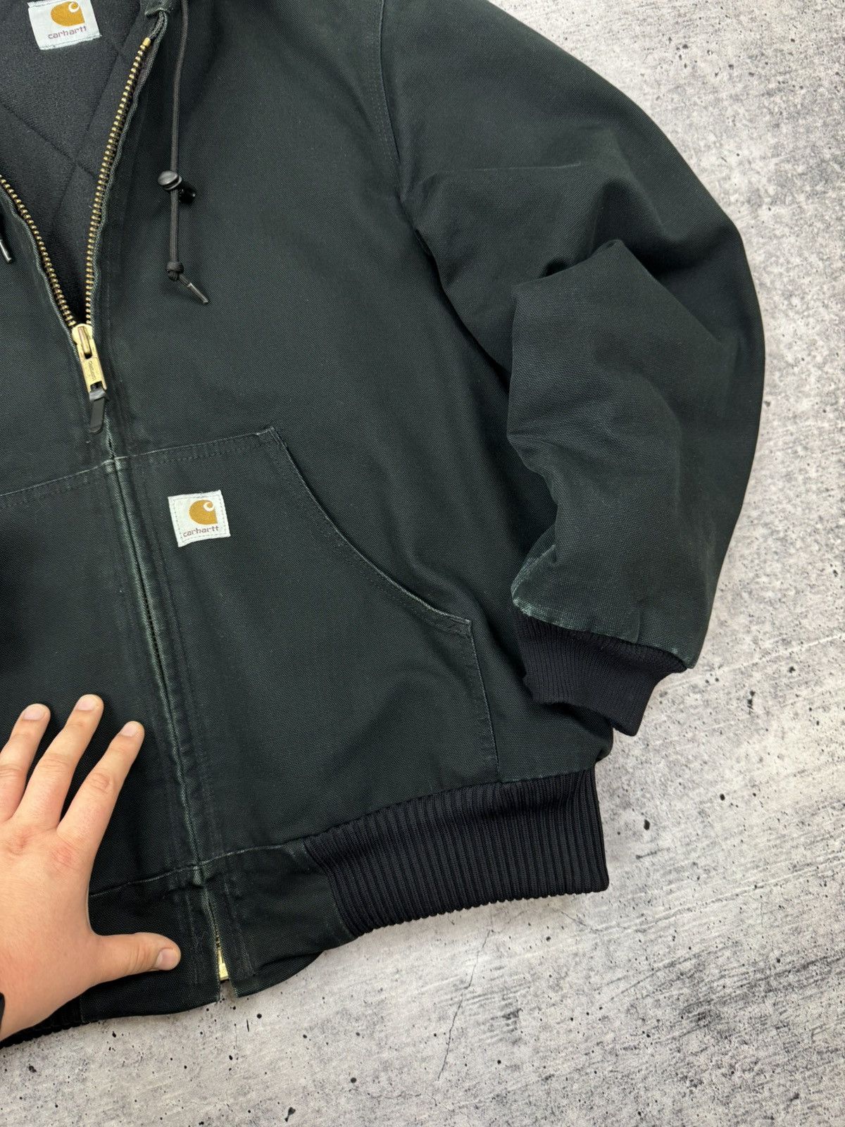 Carhartt Vintage Carhartt Active Jacket Black Denim Bomber Jacket M-L Size US L / EU 52-54 / 3 - 7 Thumbnail