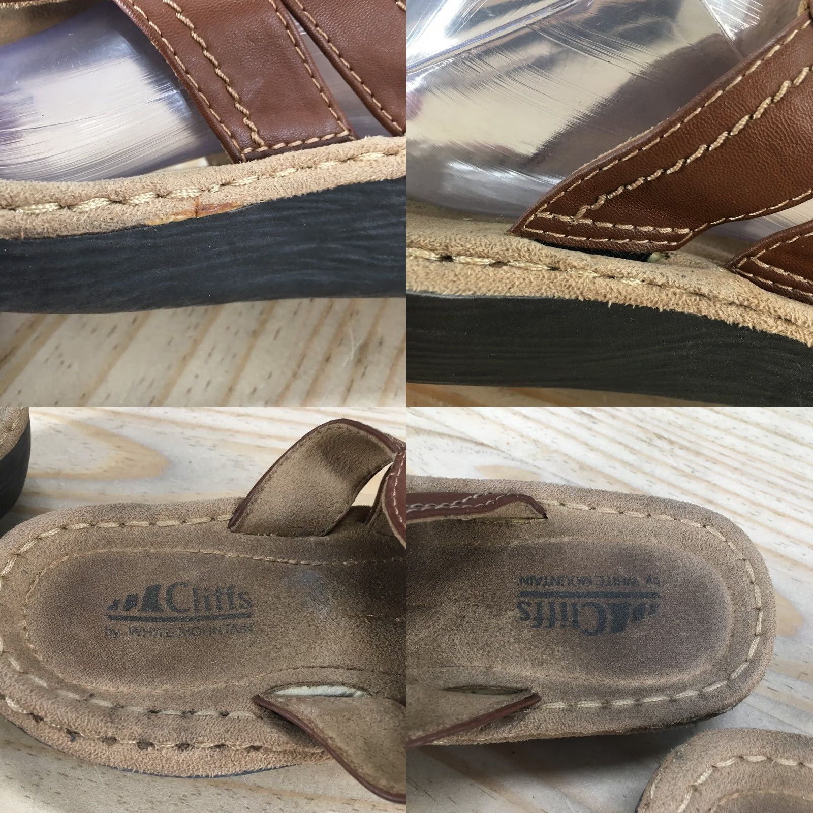 Vintage Cliffs White Mountain Sandals Womens 11M Carnation Thong Brown Faux Leather Casual Footwear Women Shoes Brown Faux Leather Slipper Sandal Size US 11 / IT 41 - 9 Thumbnail