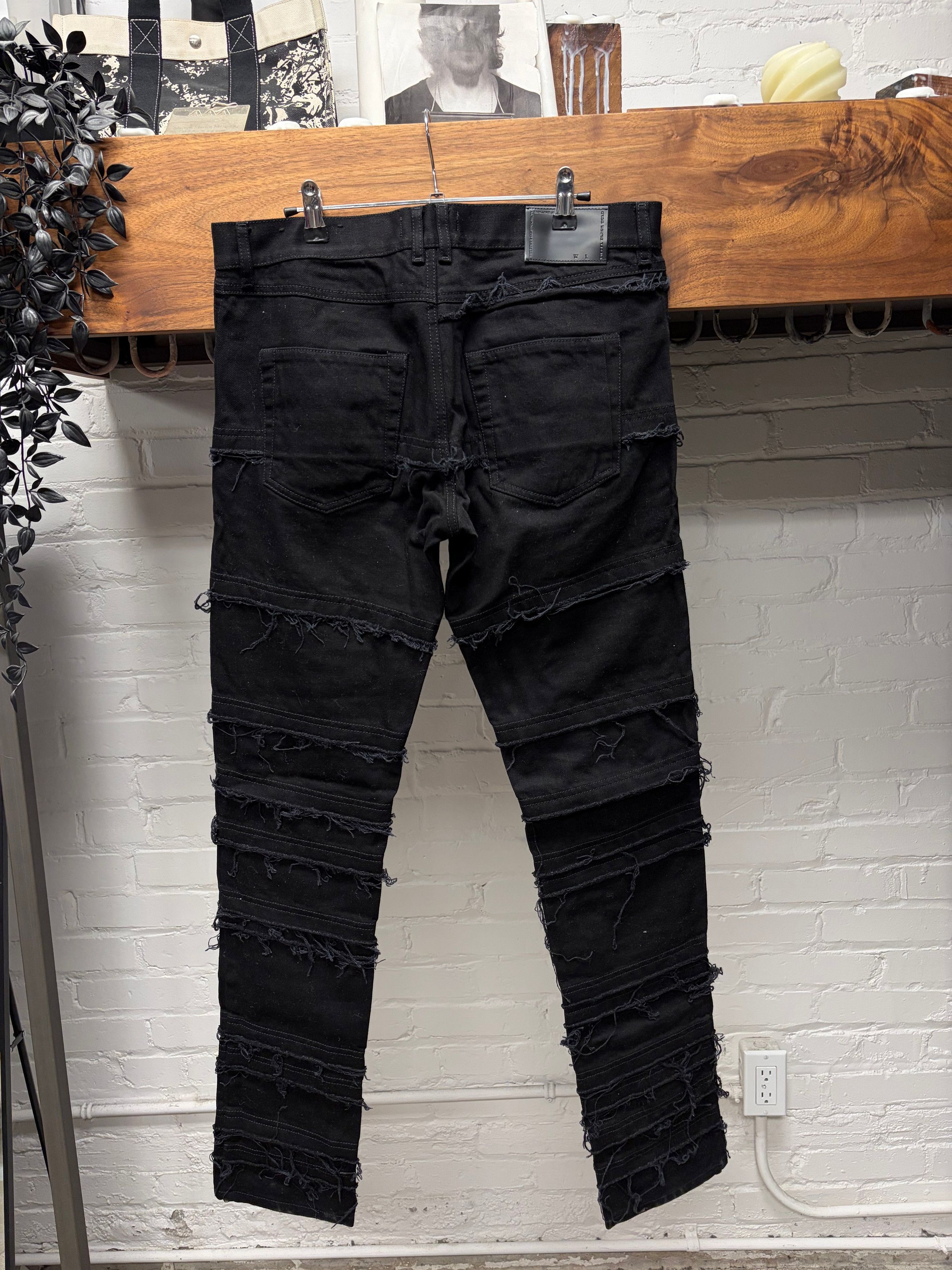 Diesel Diesel Black Gold ‘Hagi’ Raw Hem Distressed Black Skinny Jeans Size US 32 / EU 48 - 4 Thumbnail