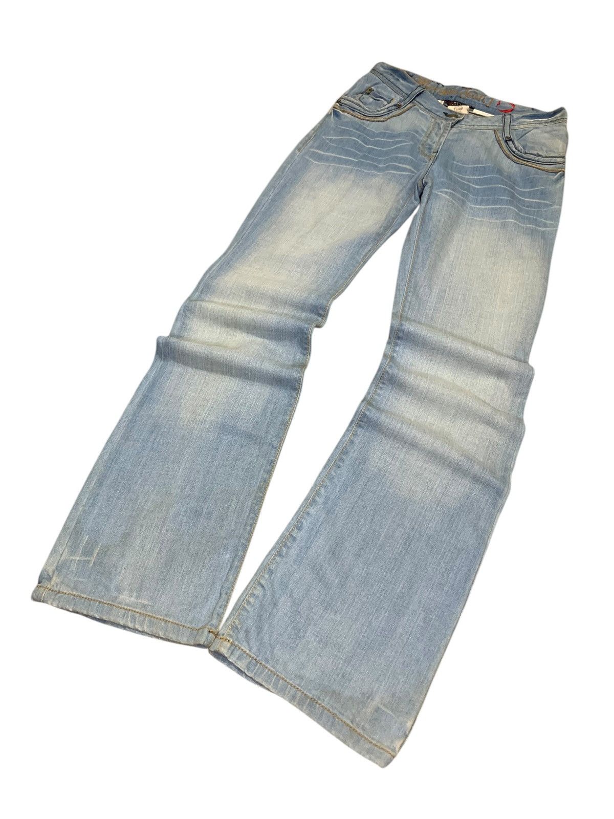 Morgan Homme 2000s Morgan De Toi flared washed blue jeans Size US 30 / EU 46 - 2 Thumbnail