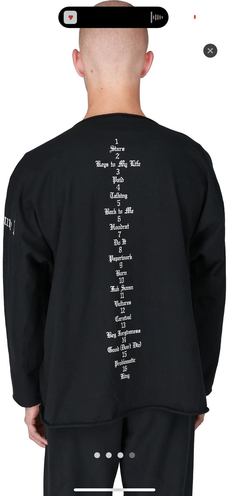 Yeezy Yzy Kanye Vultures Black Long Sleeve Tee Size US M / EU 48-50 / 2 - 4 Thumbnail