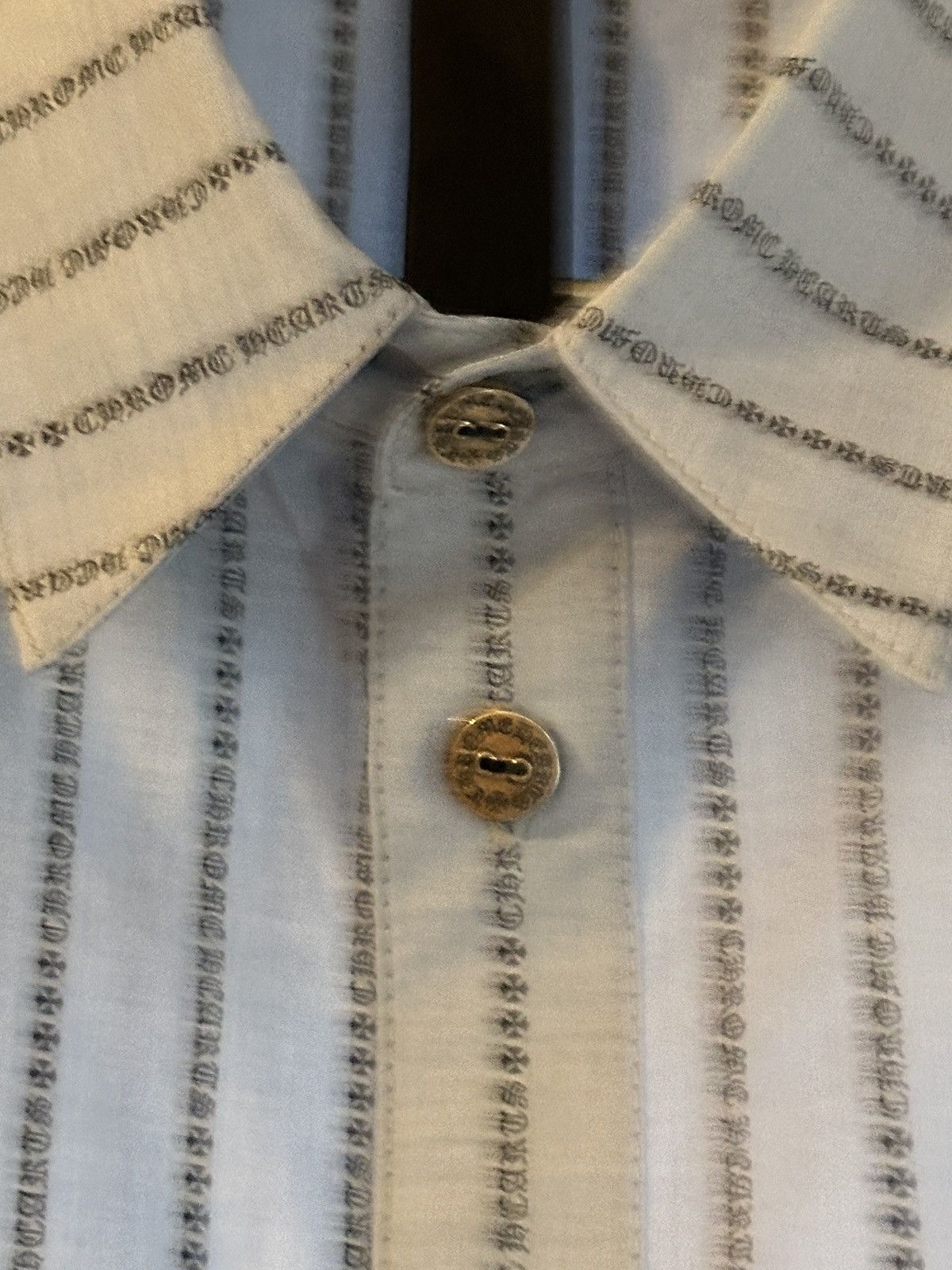 Chrome Hearts Chrome Hearts Pinstripe Botton Shirt Size US XL / EU 56 / 4 - 3 Thumbnail