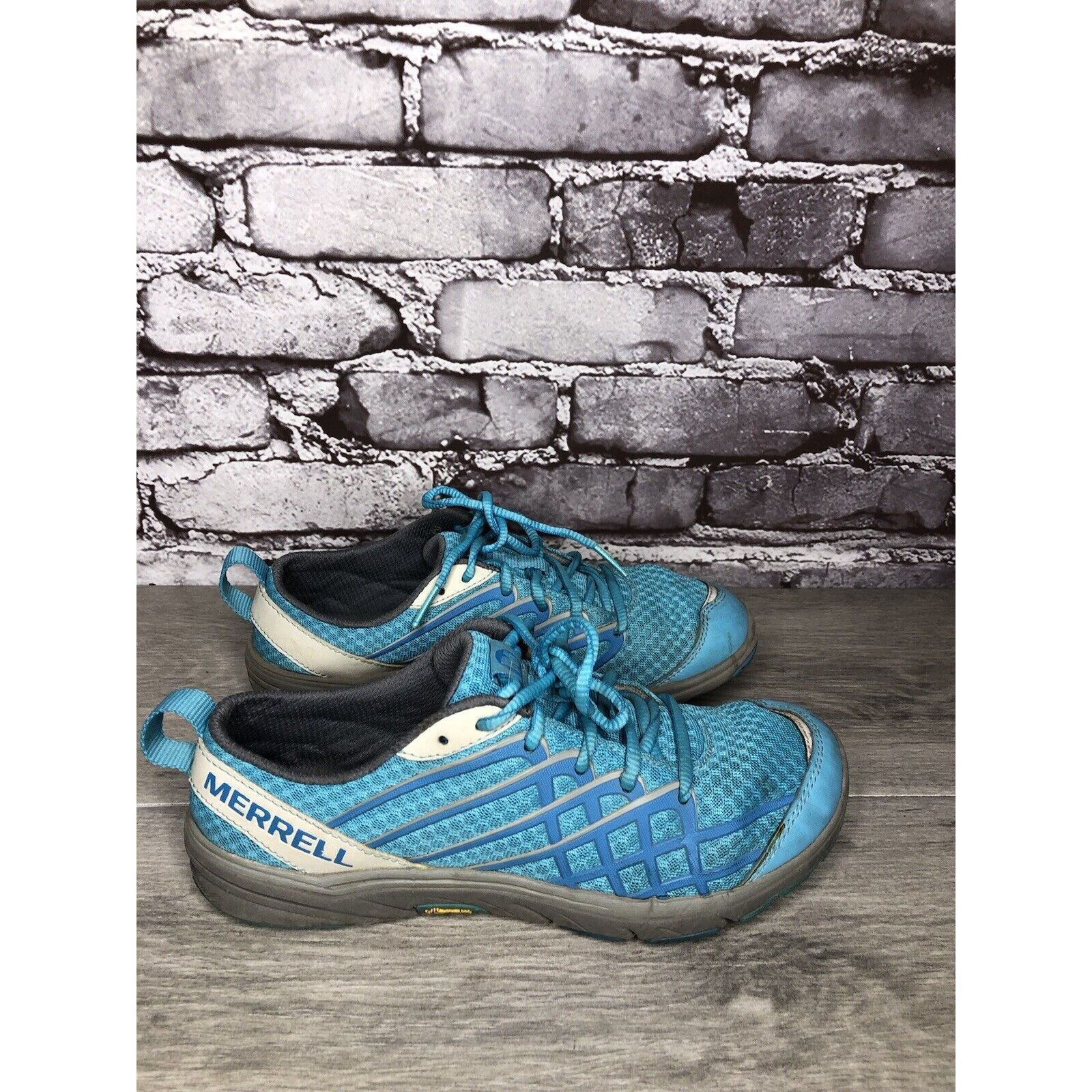 Merrell Merrell Aqua Blue Synthetic Vibram Outsole Light Weight Lace Size US 10.5 / IT 40.5 - 11 Thumbnail