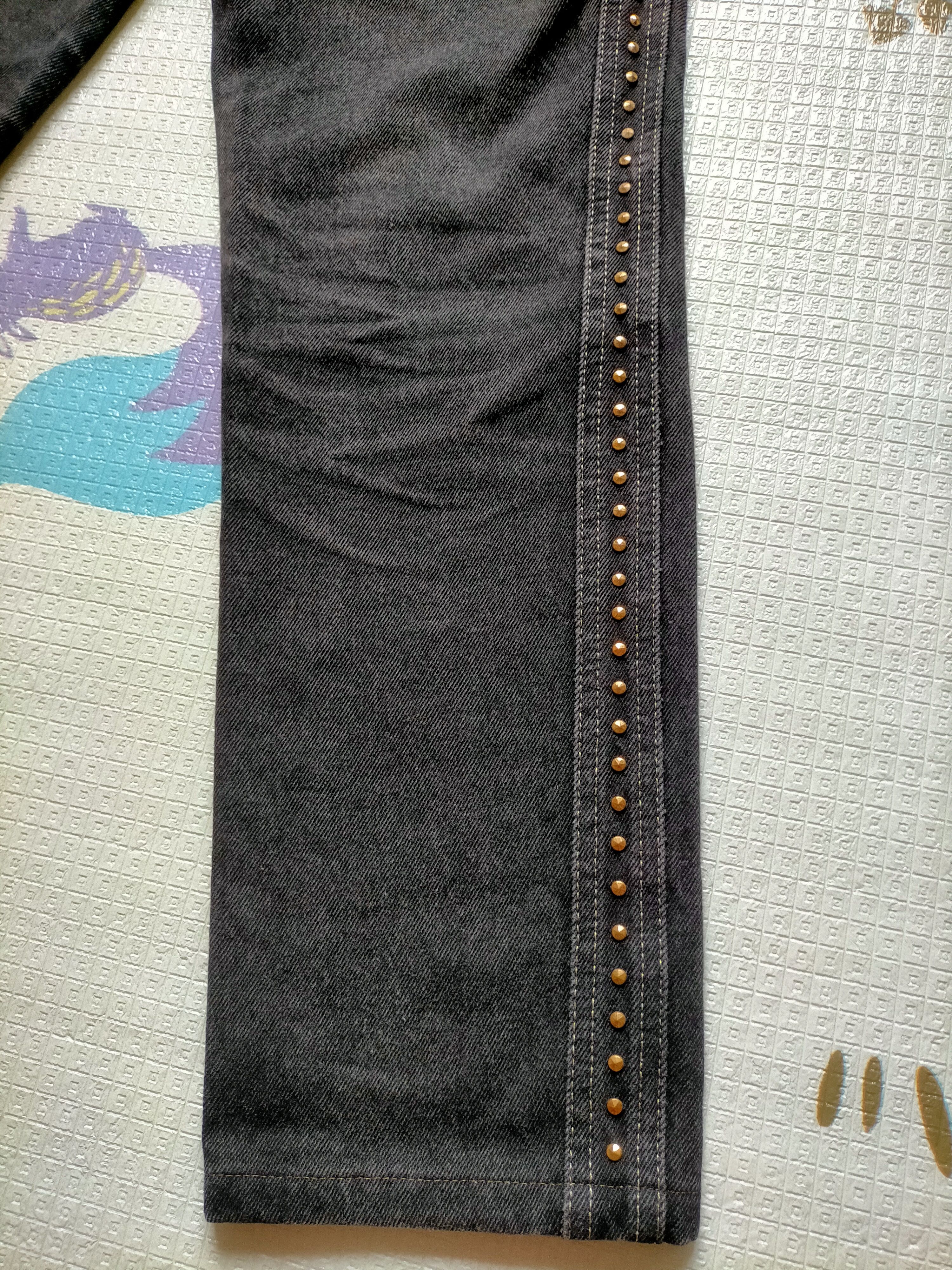 MCM 🔥Rare 90s MCM Studded Gold Side Tape Black Jeans Size US 26 / EU 42 - 19 Thumbnail